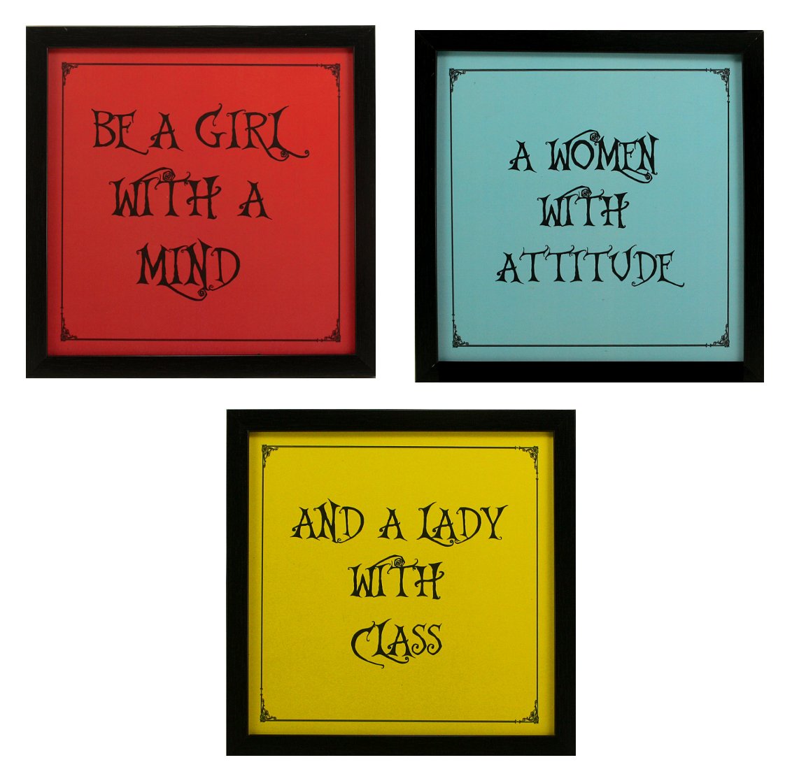 Indianara 3 Piece Set of Framed Wall Hanging Kids Room Decor Spiderman Batman Superman Art Prints 8.7 inch X 8.7 inch Without Glass-Multicolour