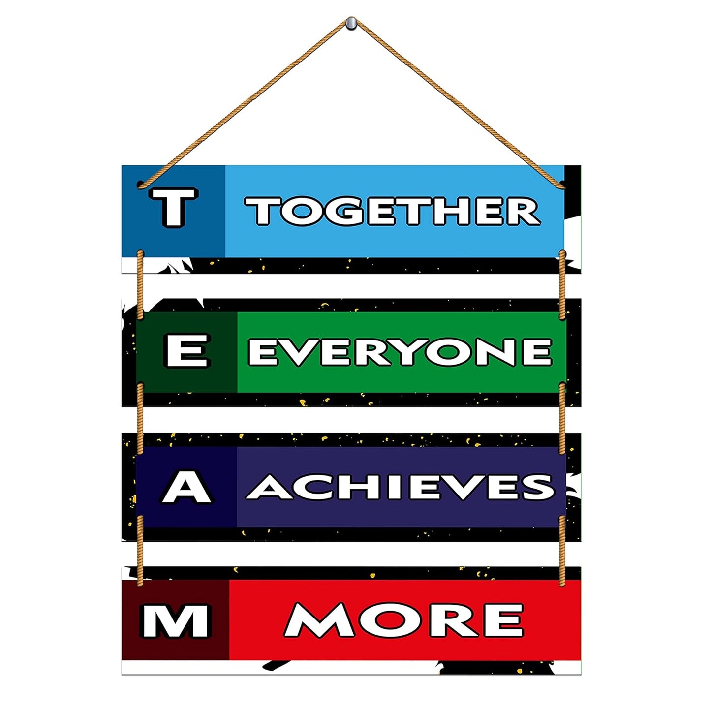 Indianara Set of 4 Team Motivational Quote Wall Hanging MDF Decorative Wall Art for Living room | Bedroom | Home Décor | Office | Gift Plaques (4670WH)