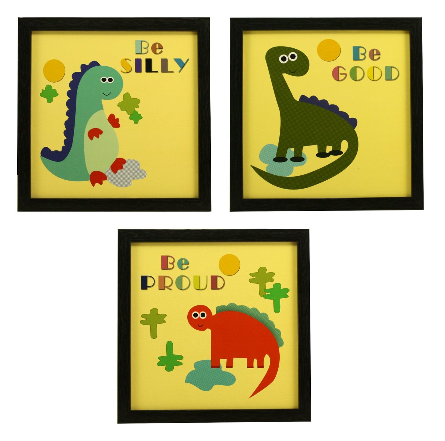 Indianara Set of 4 Girl Kids Motivational Quotes Paintings (2512) without glass 9.5 x 9.5 inch each