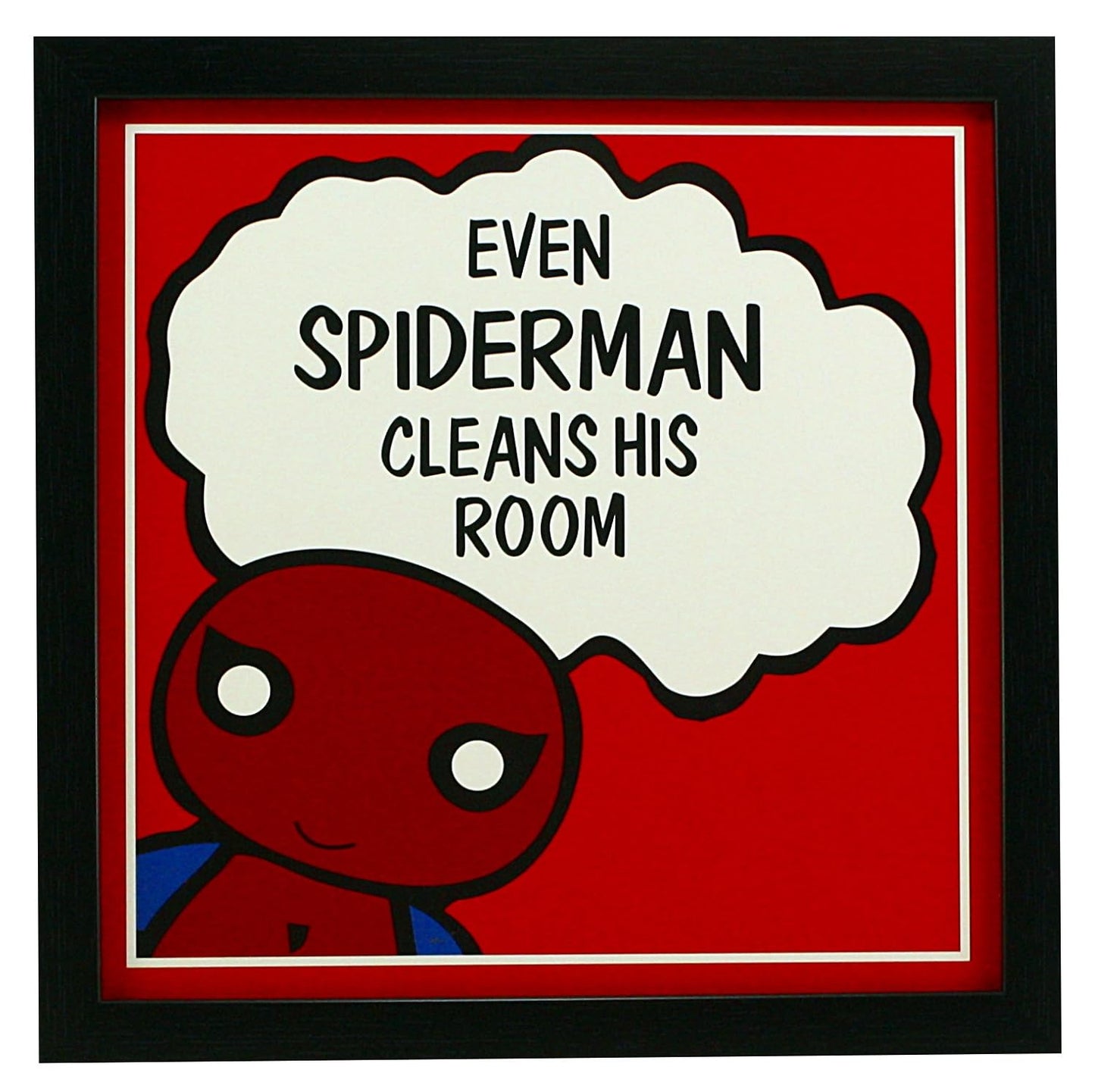 Indianara 3 Piece Set of Framed Wall Hanging Kids Room Decor Spiderman Batman Superman Art Prints 8.7 inch X 8.7 inch Without Glass-Multicolour
