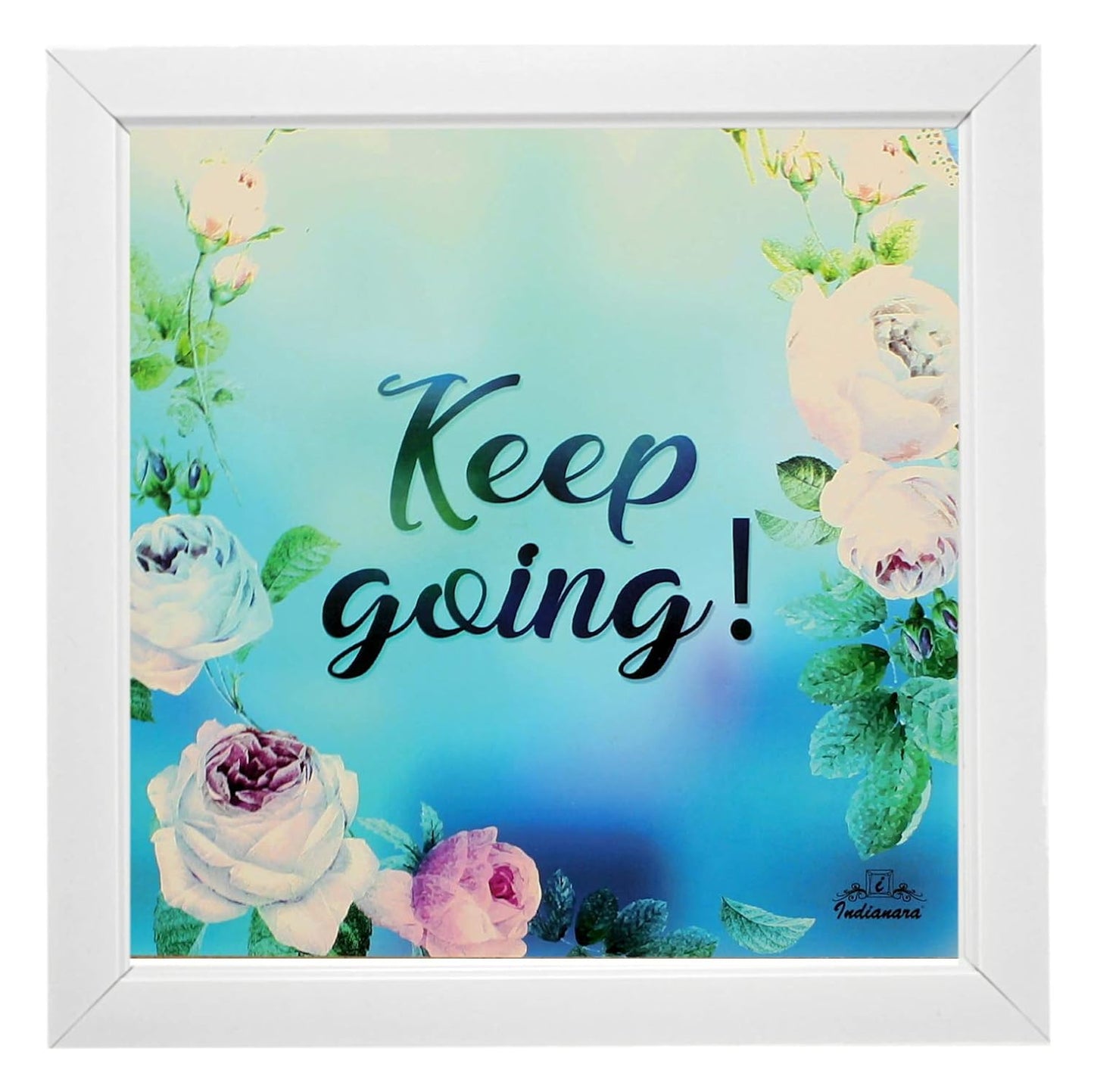 Indianara 4 Piece Set of Framed Wall Hanging Motivational Quotes Art Prints (2053) 9.5 inch X 9.5 inch Without Glass-Multicolour