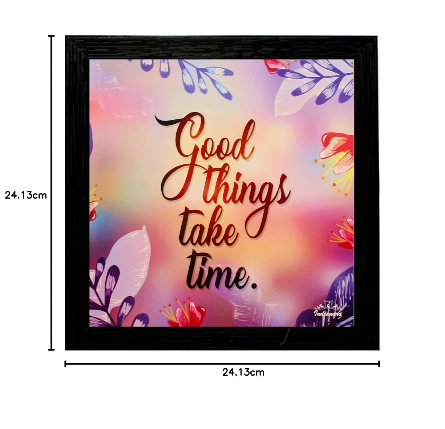 Indianara 4 Piece Set of Framed Wall Hanging Motivational Quotes Art Prints (2053) 9.5 inch X 9.5 inch Without Glass-Multicolour