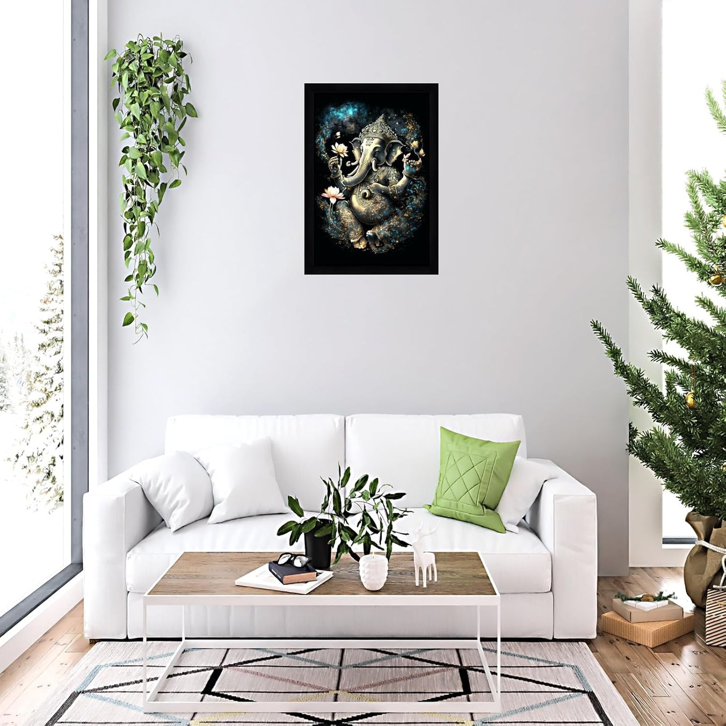 Indianara Lord Ganesha Painting With Frame 13 Inches X 10 Inches