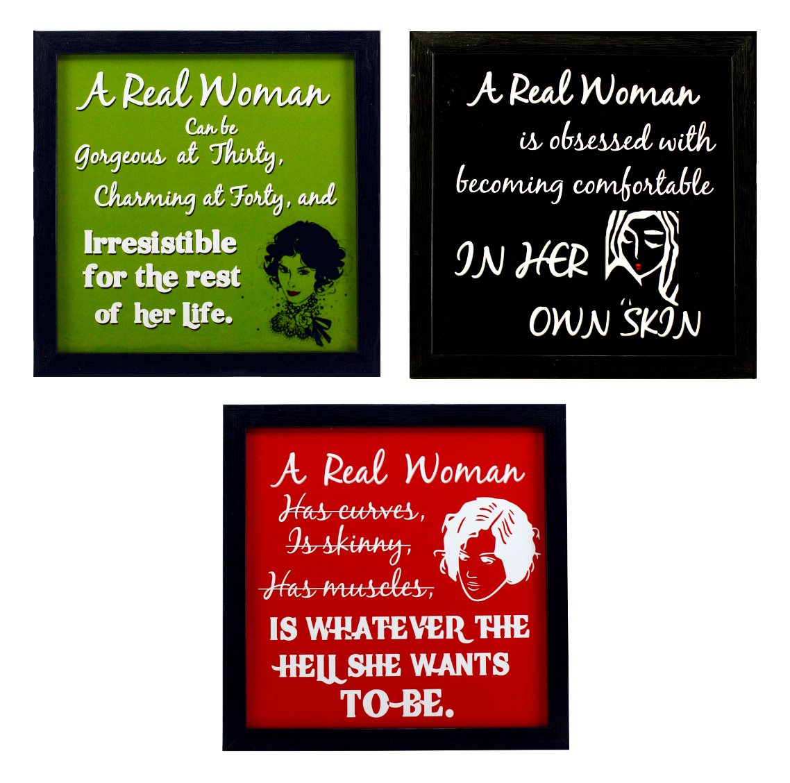 Indianara Framed Wall Hanging Motivational Quotes Art Prints 9.5 inch X 9.5 inch Without Glass-Multicolour