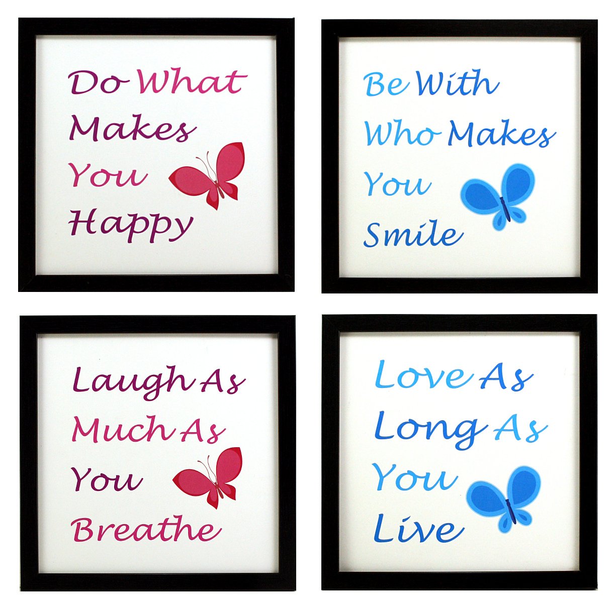 Indianara 4 Piece Set of Framed Wall Hanging Motivational Office Decor Art Prints 8.7 Inch X 8.7 Inch Without Glass-Multicolour
