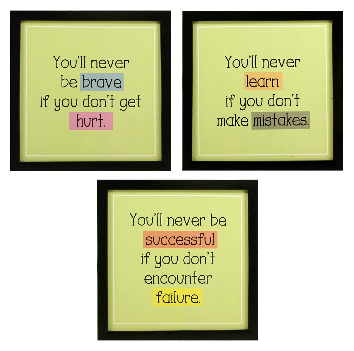Indianara 3 Piece Set of Framed Wall Hanging Kids Room Decor Spiderman Batman Superman Art Prints 8.7 inch X 8.7 inch Without Glass-Multicolour