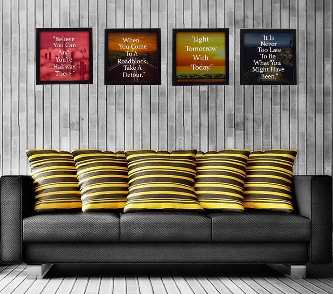 Indianara Framed Wall Hanging Motivational Quotes Art Prints 9.5 inch X 9.5 inch Without Glass-Multicolour
