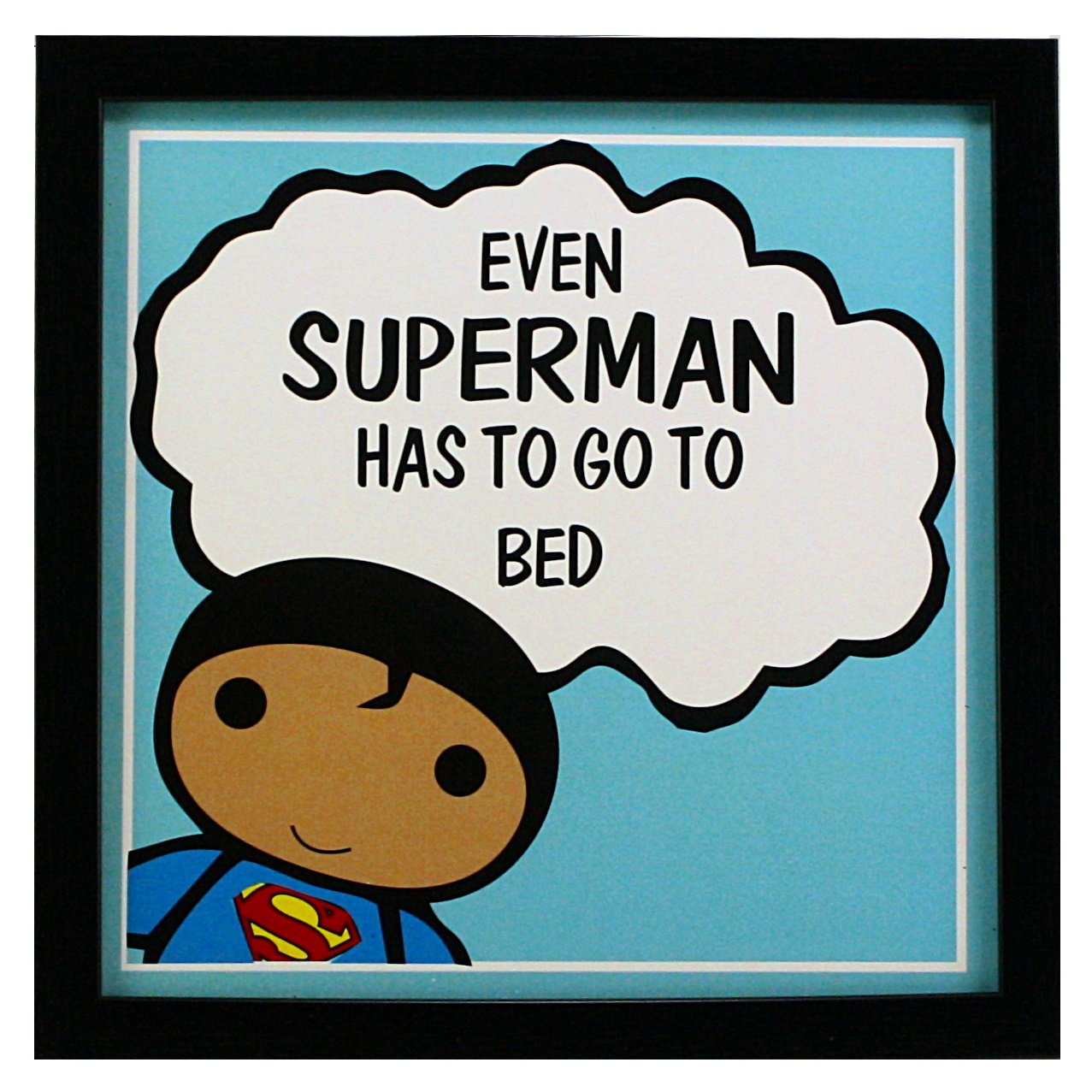 Indianara 3 Piece Set of Framed Wall Hanging Kids Room Decor Spiderman Batman Superman Art Prints 8.7 inch X 8.7 inch Without Glass-Multicolour