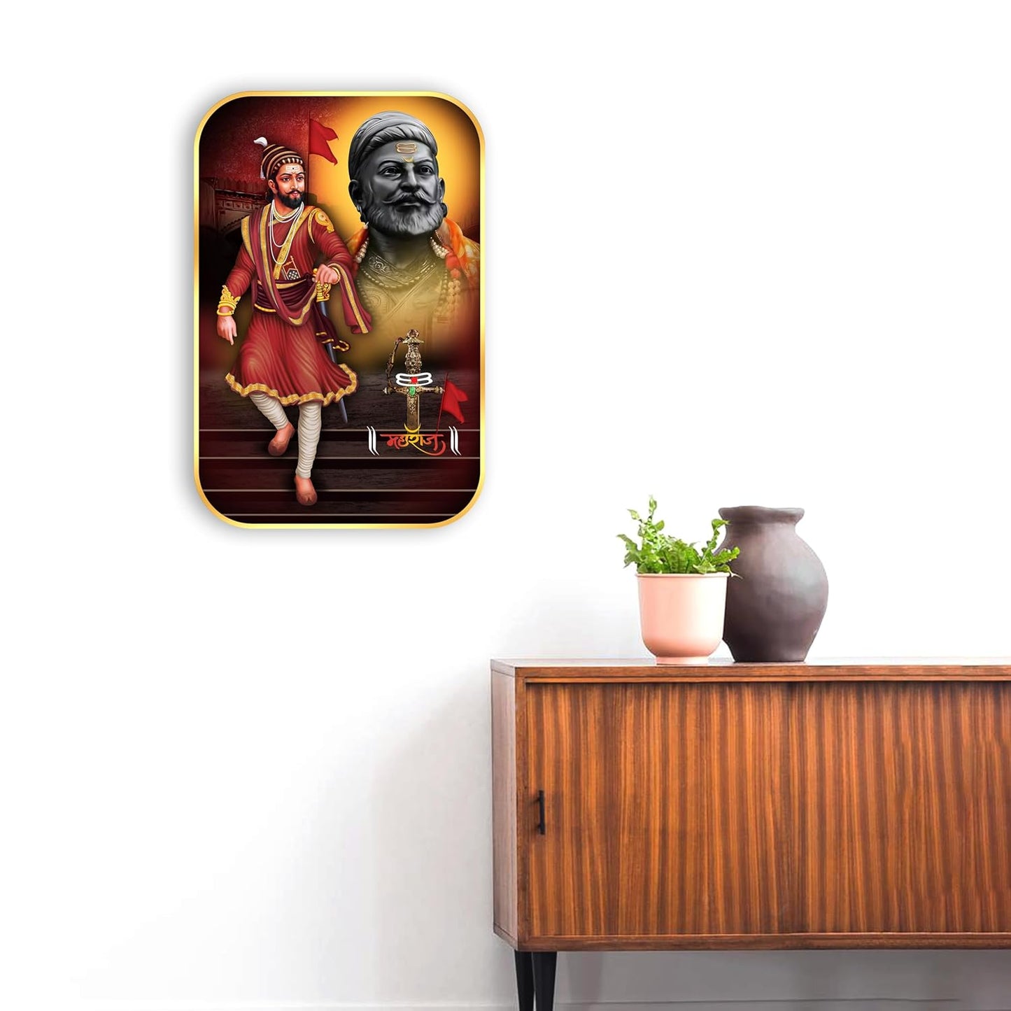 Indianara Chhatrapati Shivaji Maharaj Painting With Frame 18 Inches X 12 Inches