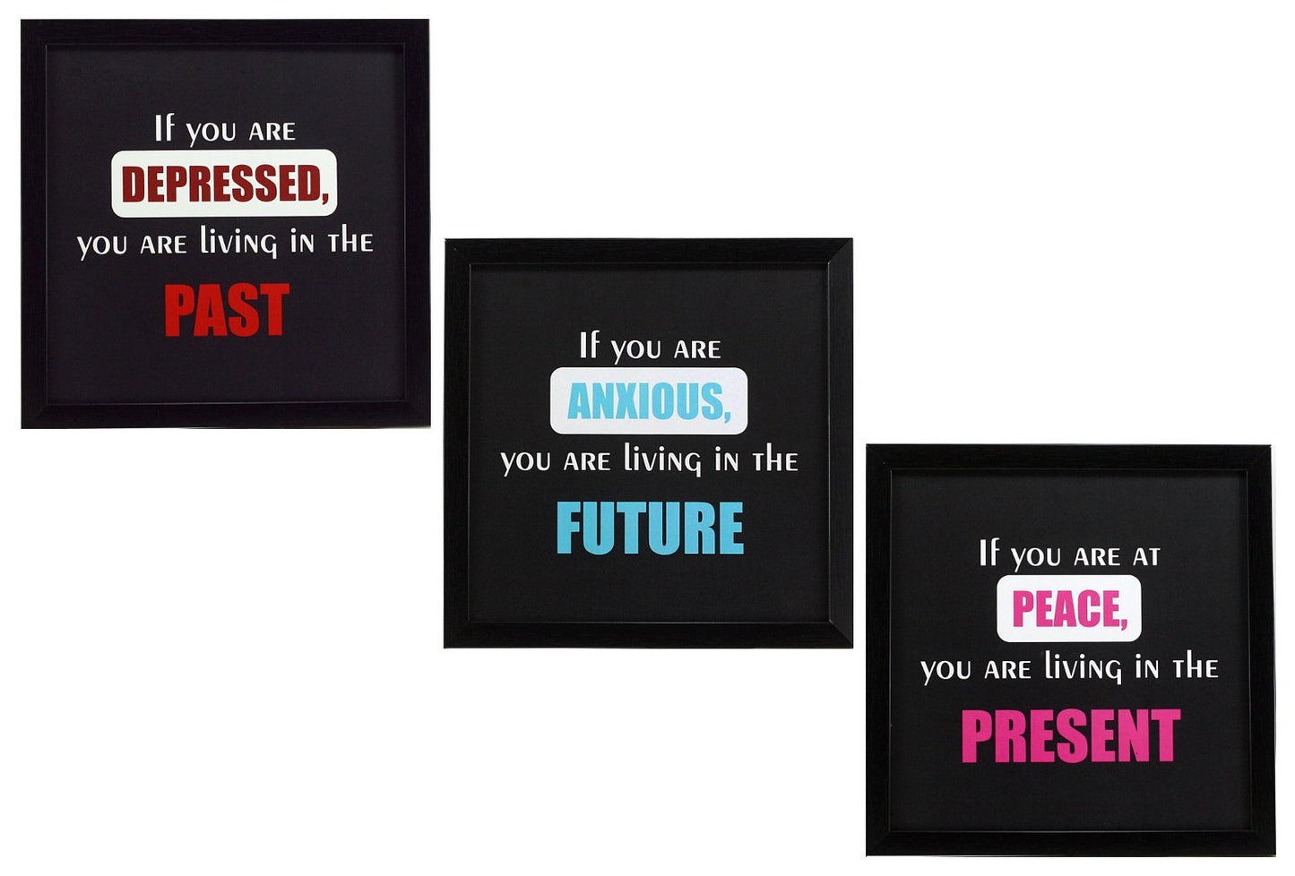 Indianara 3 Piece Set of Framed Wall Hanging Kids Room Decor Spiderman Batman Superman Art Prints 8.7 inch X 8.7 inch Without Glass-Multicolour
