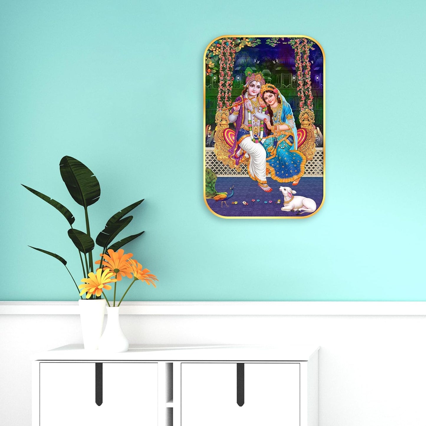 Indianara Radha Krishna Painting With Frame 18 Inches X 12 Inches