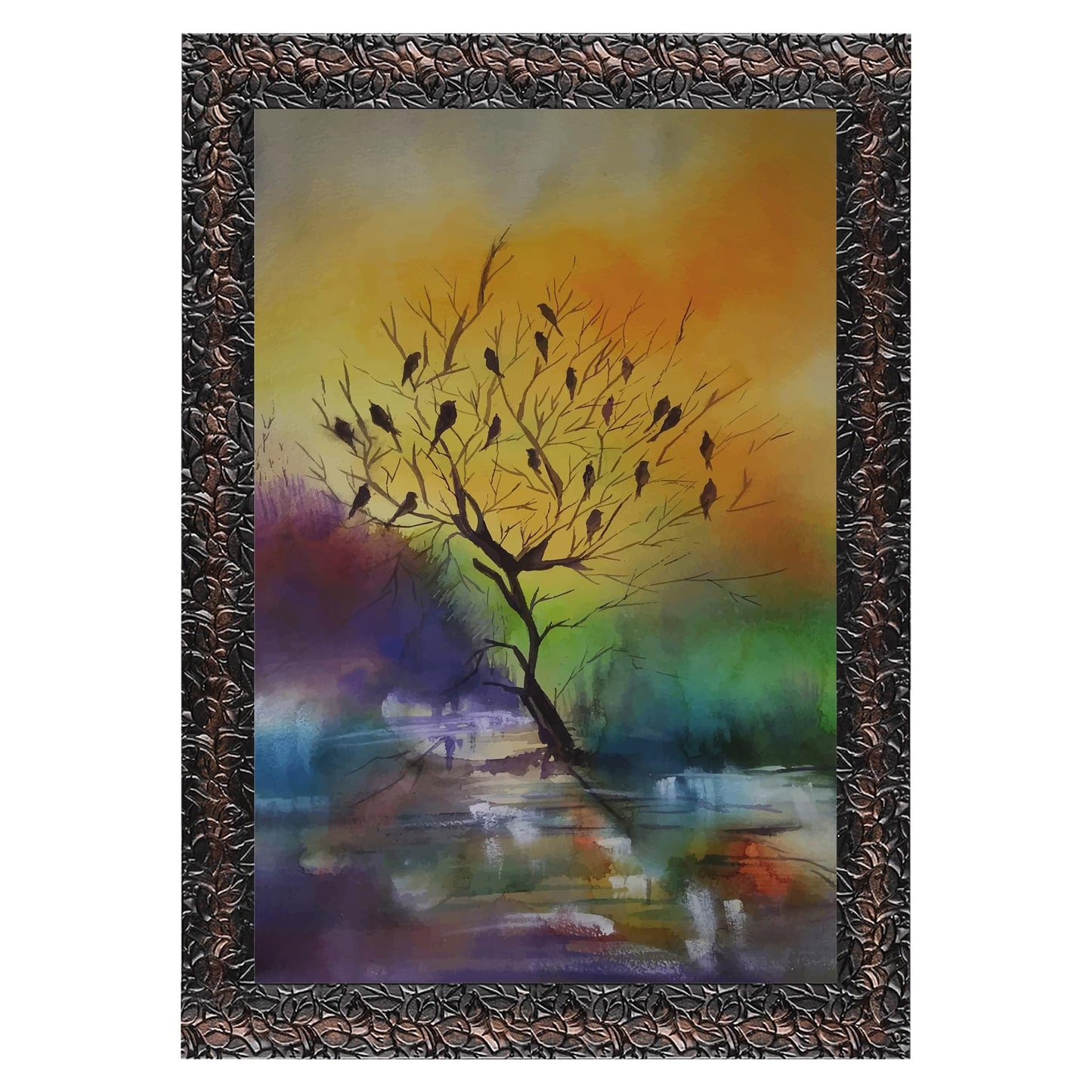 Indianara Modern Art Painting With Frame 18 Inches X 12 Inches (Style 5)