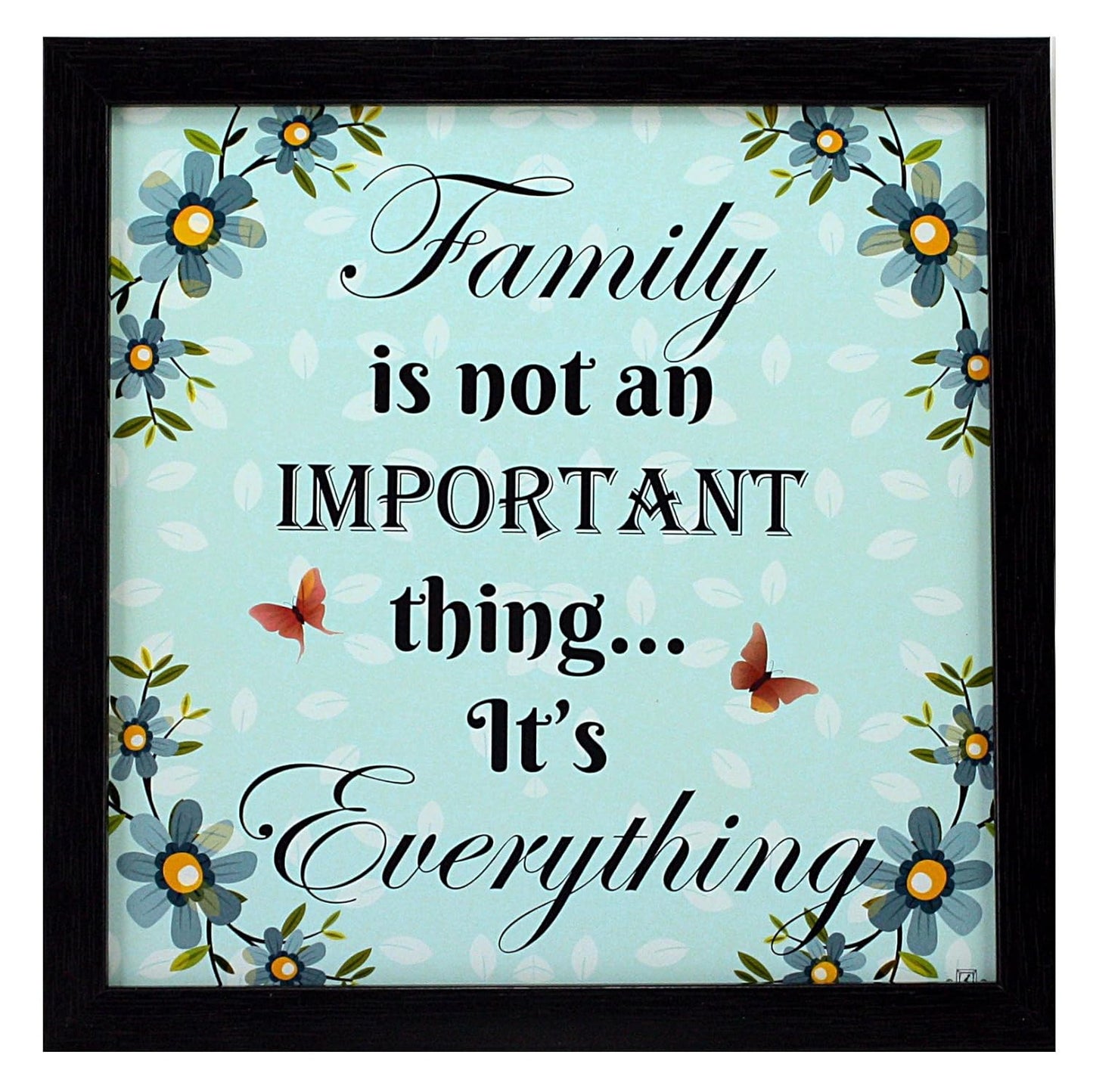 Indianara 4 Piece Set of Framed Wall Hanging Family Quote Decor(1189) Art Prints 8.7 inch X 8.7 inch Without Glass-Multicolour
