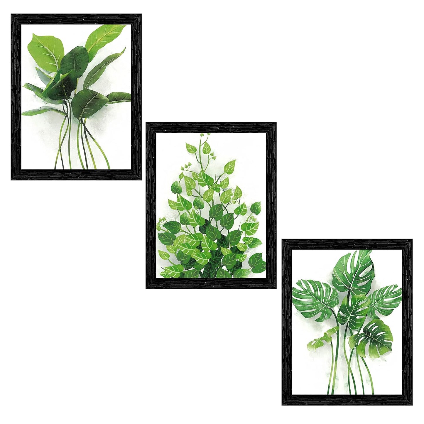 Indianara Set of 3 Framed Art Painting (3911BK) without glass 10.2 X 13, 10.2 X 13, 10.2 X 13 INCH (Style 10)