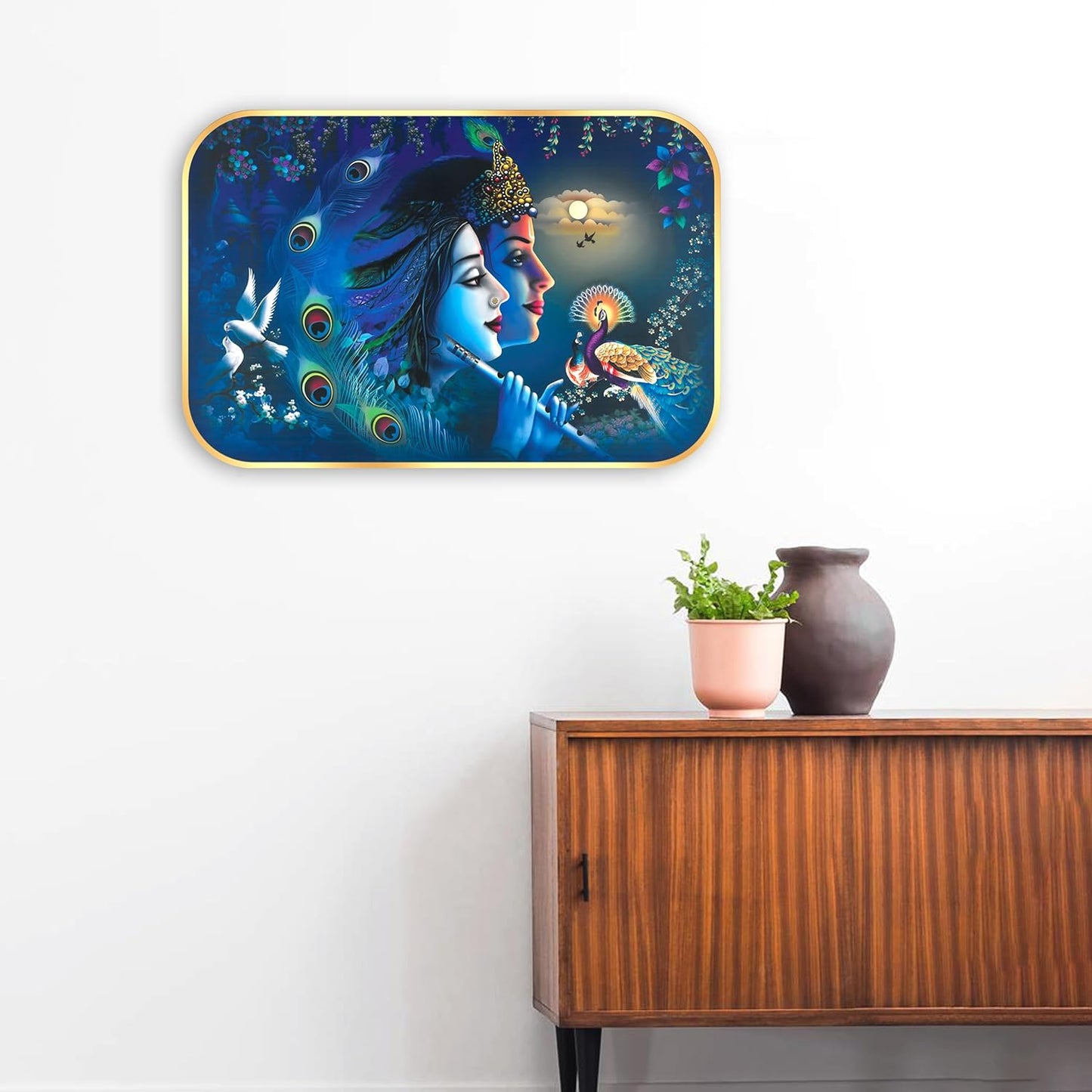 Indianara Radha Krishna Art Painting With Frame 18 Inches X 12 Inches