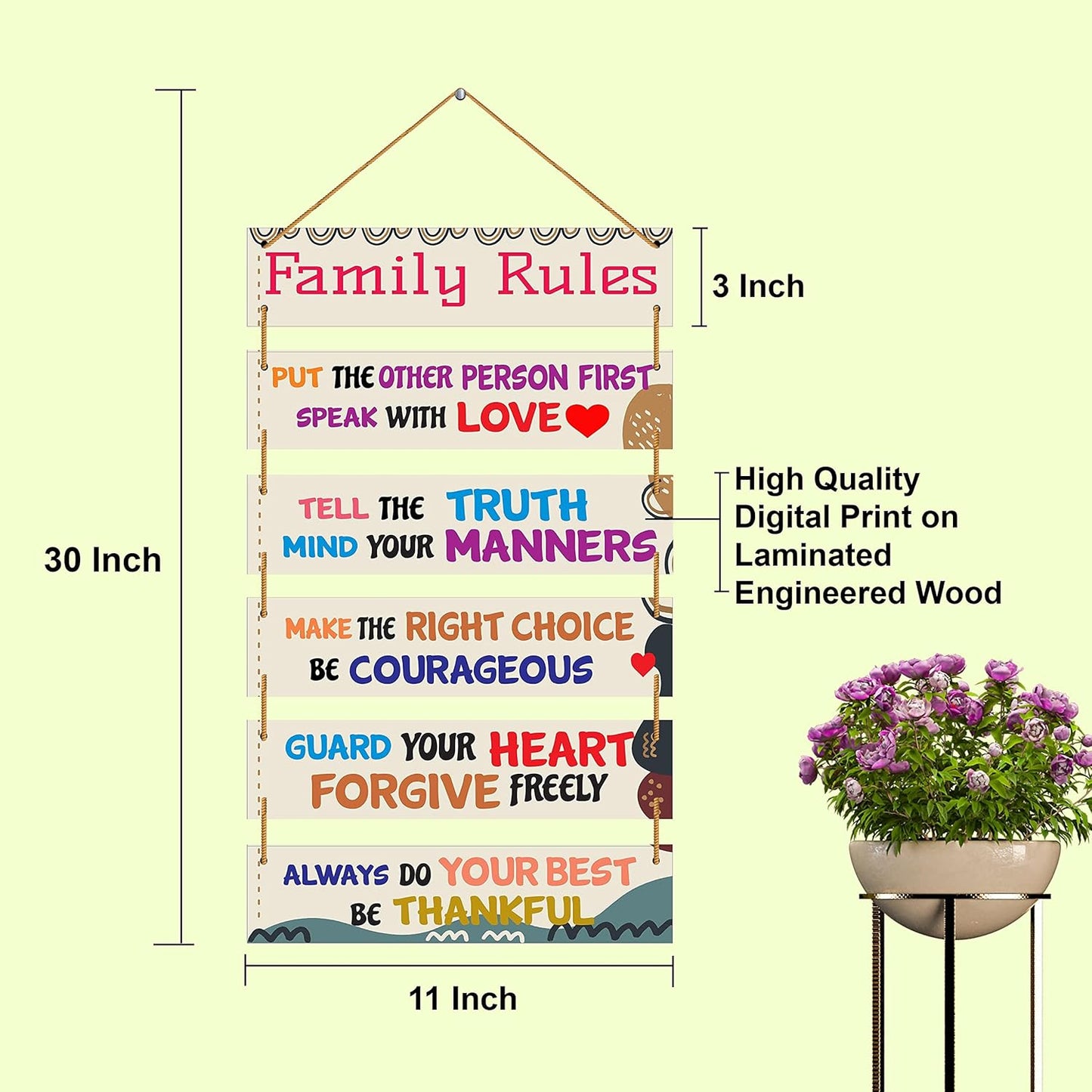 Indianara Set of 6 Motivational Quotes MDF Wall Hanging Decorative Wall Art for Living room | Bedroom | Home Décor | Office | Gift (4552WH) (Style 3)