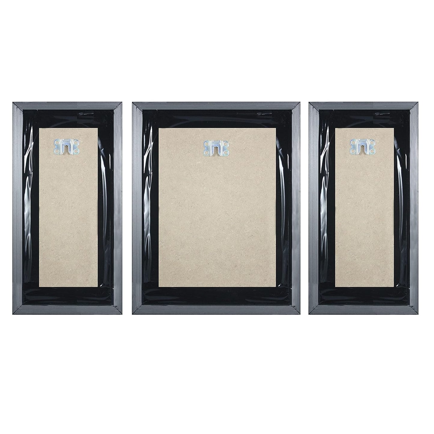 Indianara 3 Pc Set of Floral Paintings (1056) Without Glass 5.2 X 12.5, 9.5 X 12.5, 5.2 X 12.5 Inch-Multicolour