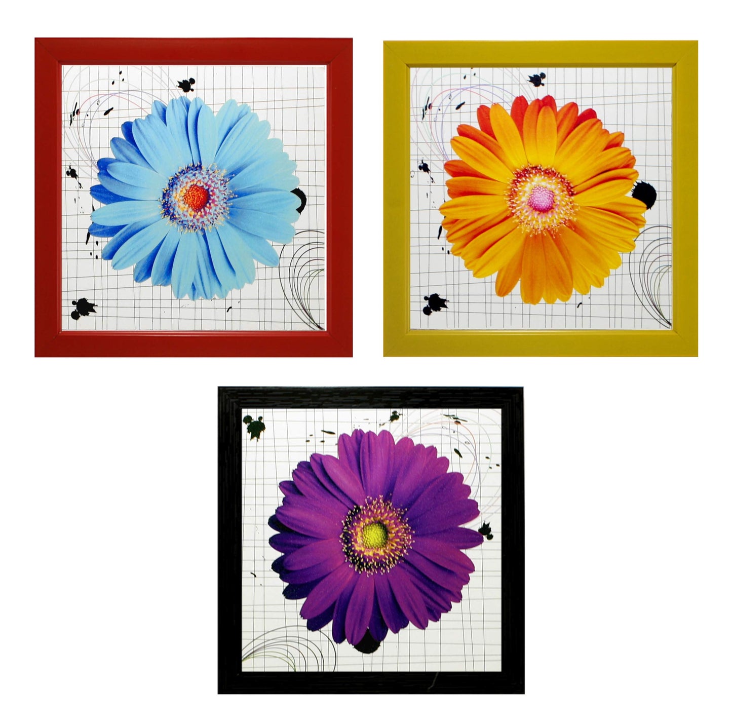 Indianara 3 Piece Set of Framed Wall Hanging Welcome Home Decor Art (1519) Prints 8.7 inch X 8.7 inch Without Glass (9.5 inch x 9.5 inch, Black)