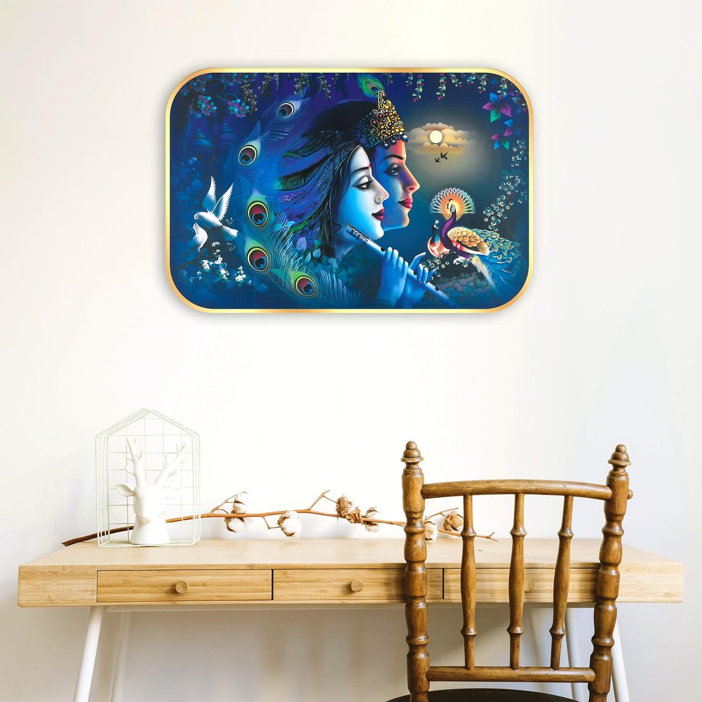 Indianara Radha Krishna Art Painting With Frame 18 Inches X 12 Inches