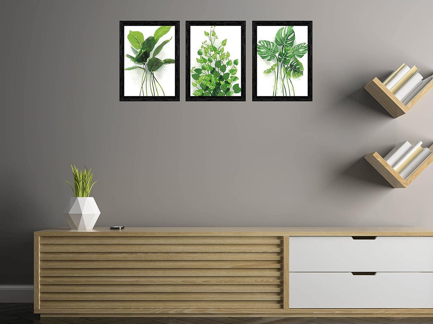 Indianara Set of 3 Framed Art Painting (3911BK) without glass 10.2 X 13, 10.2 X 13, 10.2 X 13 INCH (Style 10)