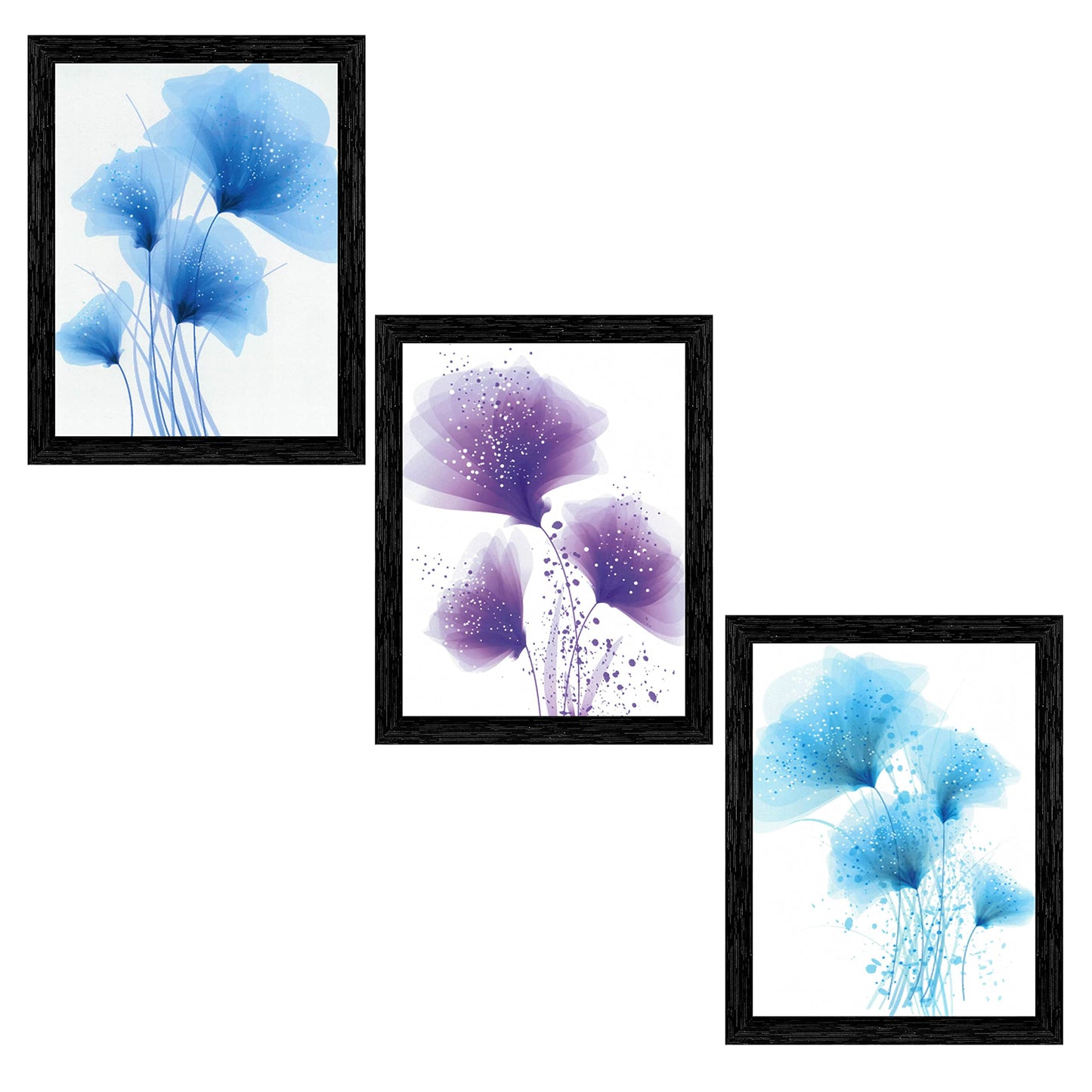 Indianara Set of 3 Framed Art Painting (3911BK) without glass 10.2 X 13, 10.2 X 13, 10.2 X 13 INCH (Style 10)