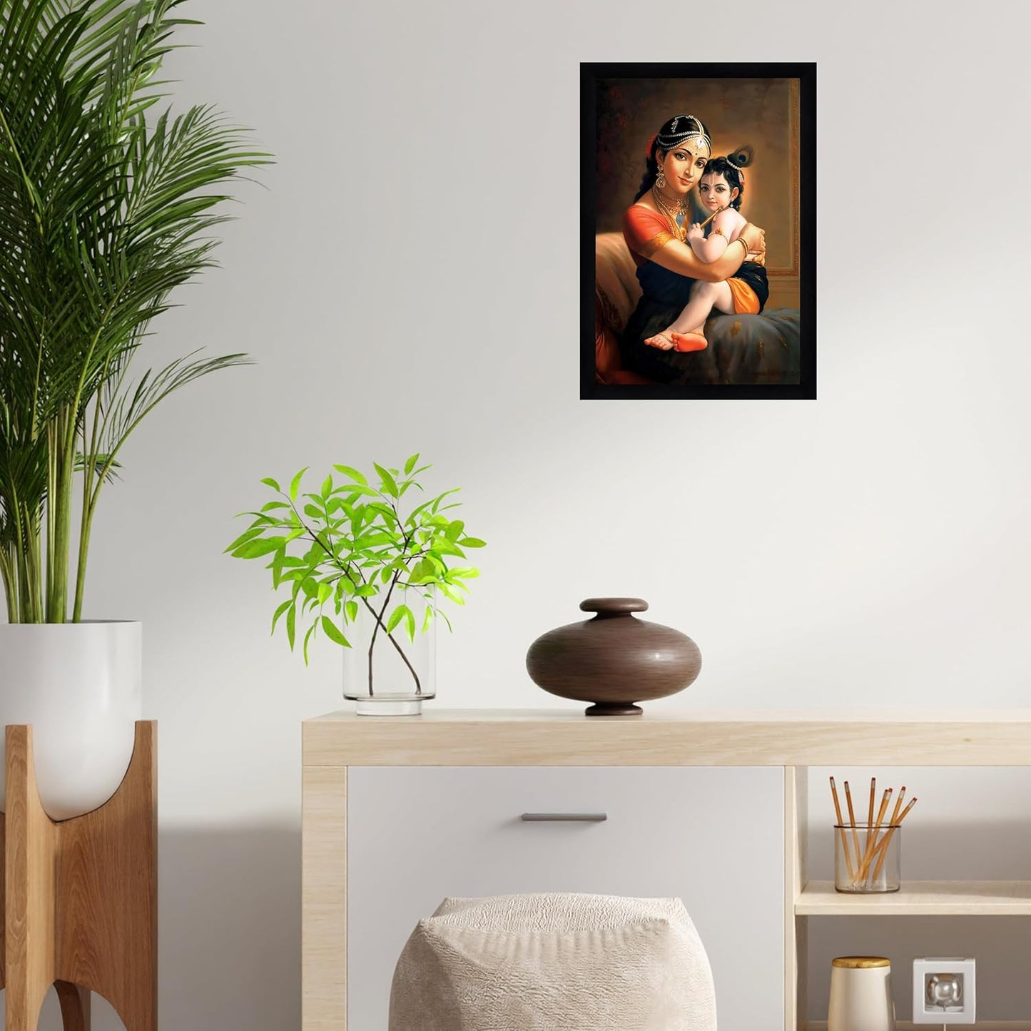 Indianara Yashoda Nandlala Painting With Frame 13 Inches X 10 Inches