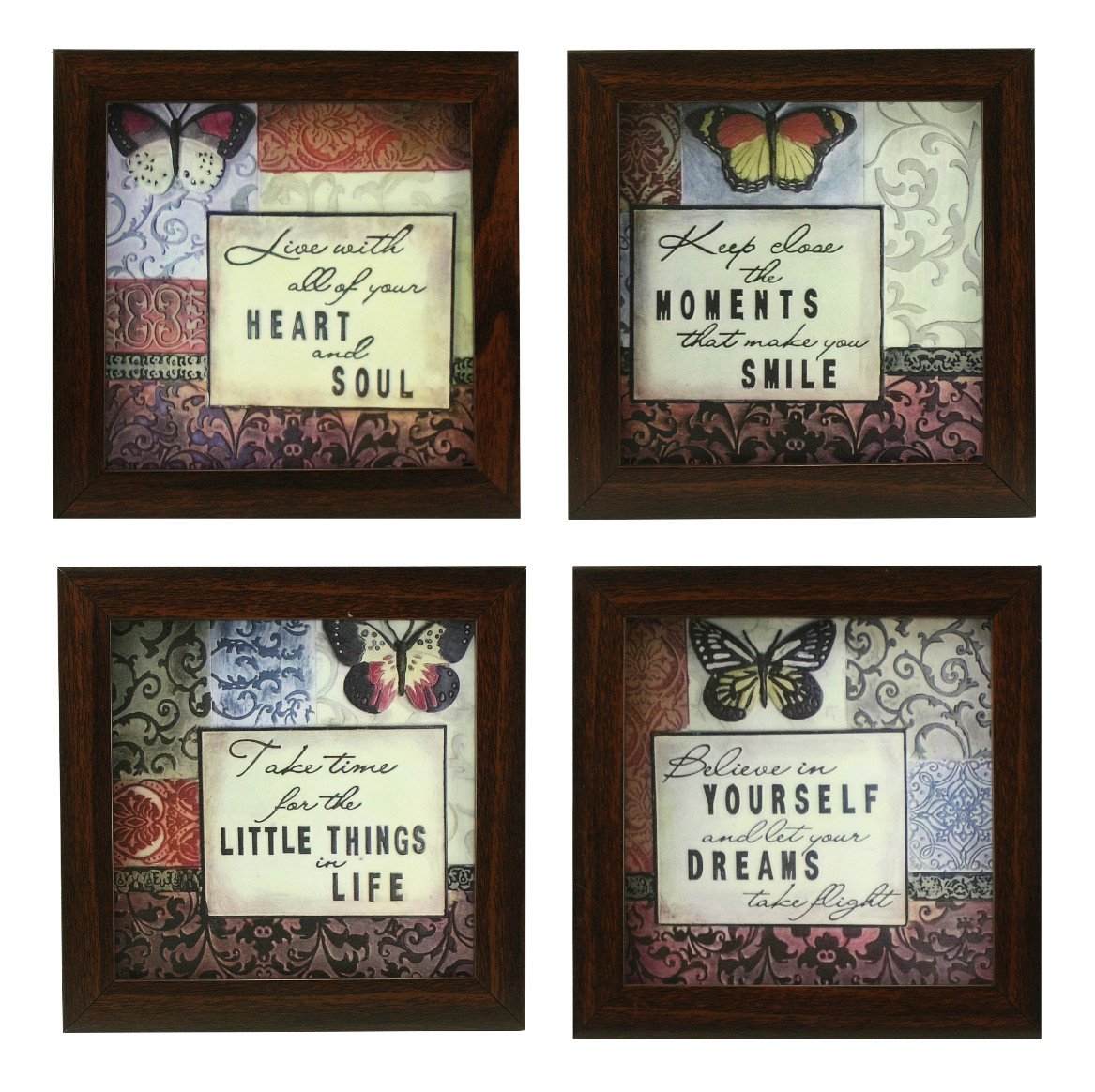 Indianara 3 Piece Set of Framed Wall Hanging Kids Room Decor Spiderman Batman Superman Art Prints 8.7 inch X 8.7 inch Without Glass-Multicolour