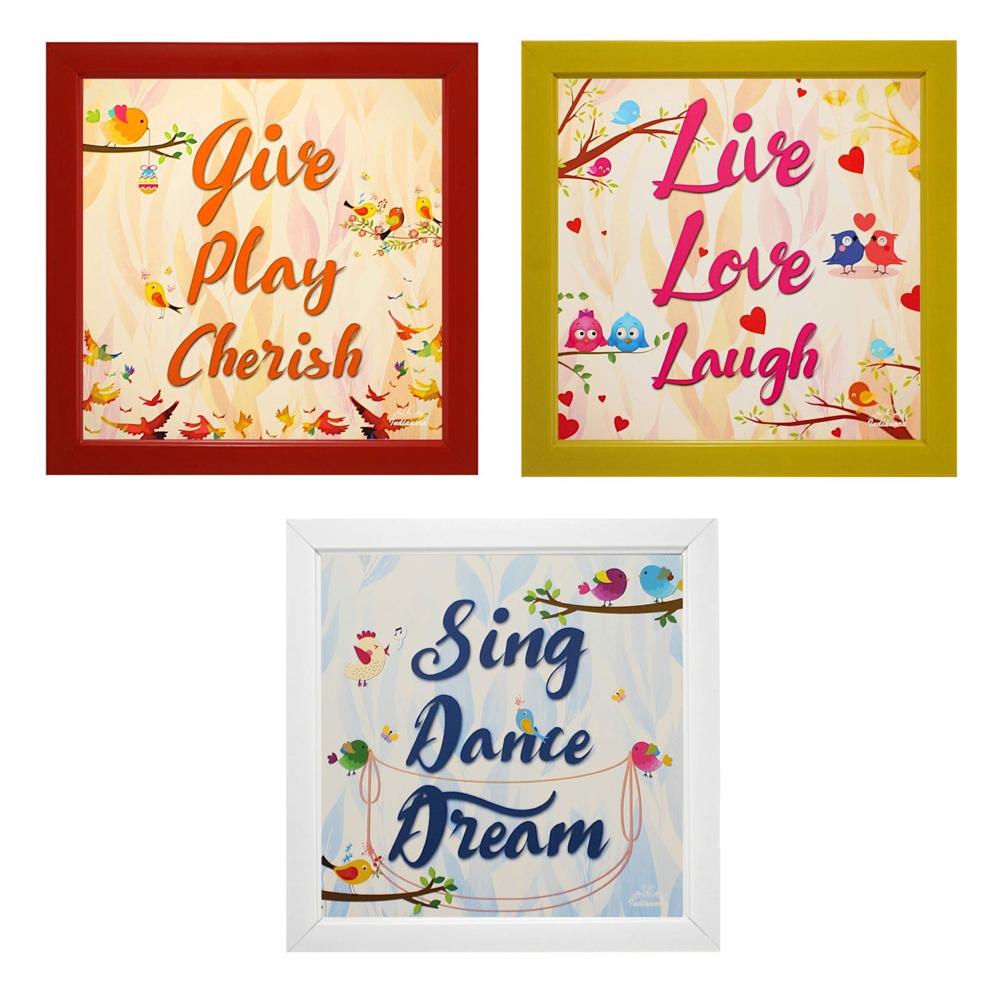 Indianara Framed Wall Hanging Motivational Quotes Art Prints 9.5 inch X 9.5 inch Without Glass-Multicolour