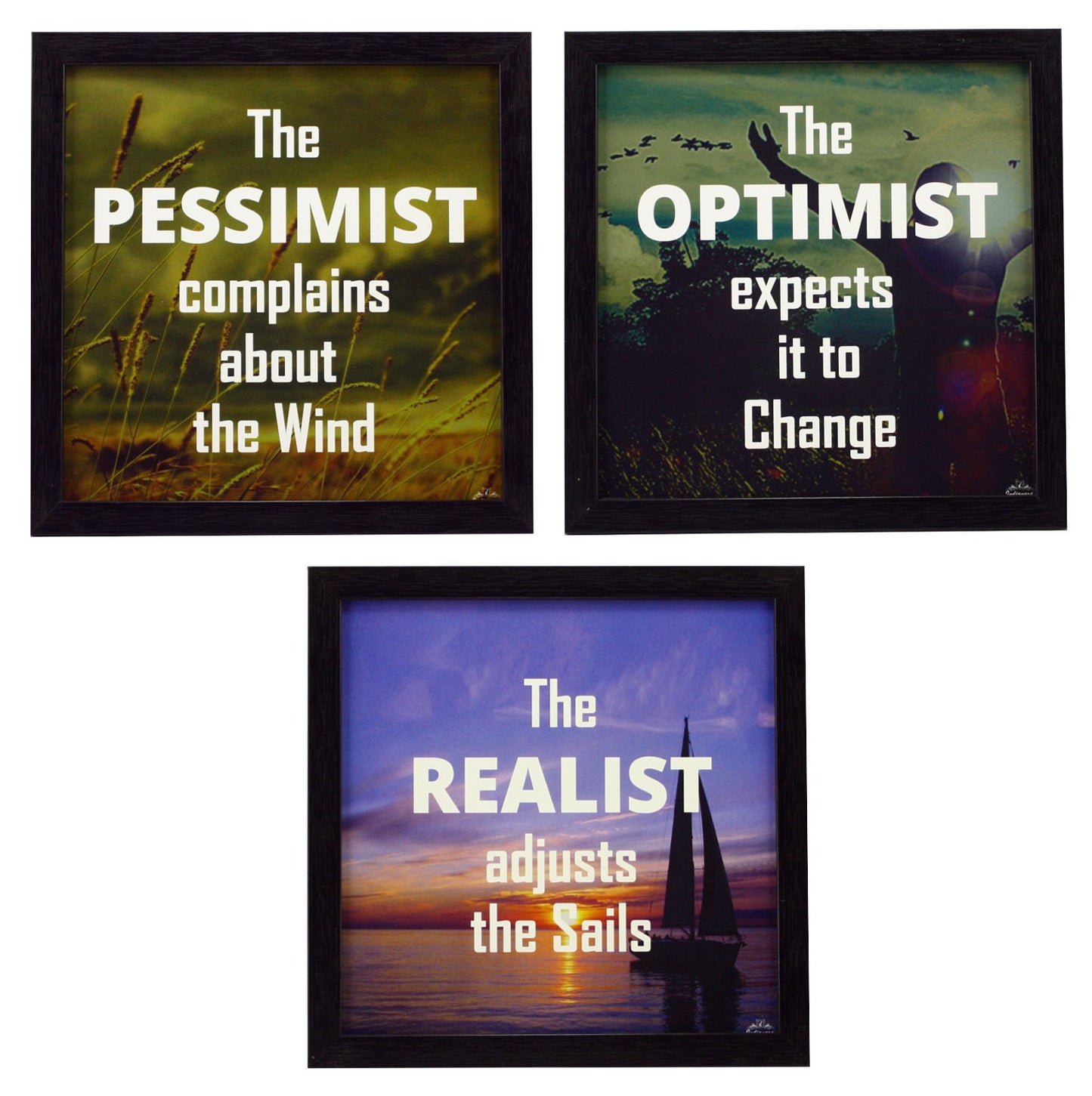 Indianara Framed Wall Hanging Motivational Quotes Art Prints 9.5 inch X 9.5 inch Without Glass-Multicolour
