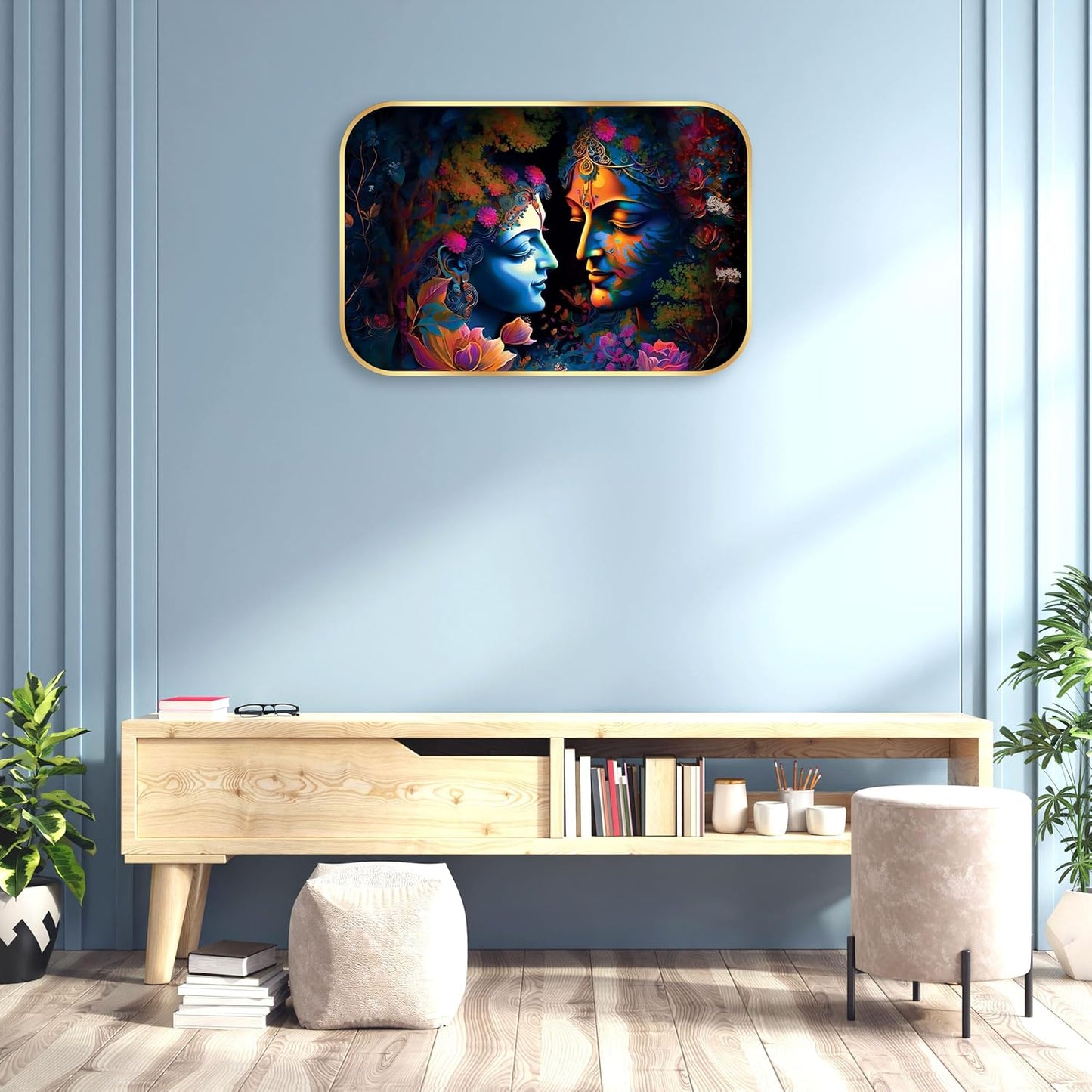 Indianara Radha Krishna Painting With Frame 18 Inches X 12 Inches(10785)