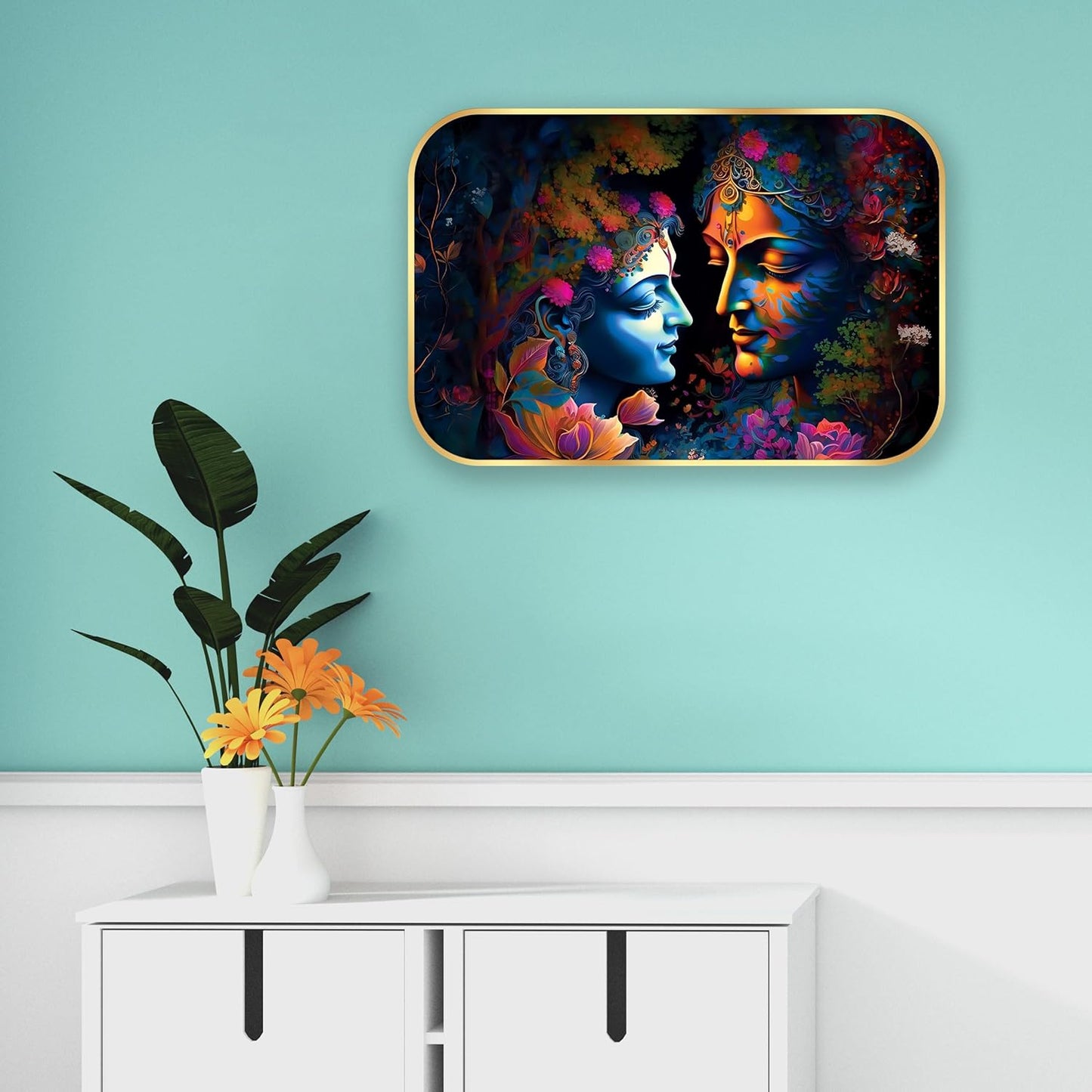 Indianara Radha Krishna Painting With Frame 18 Inches X 12 Inches(10785)
