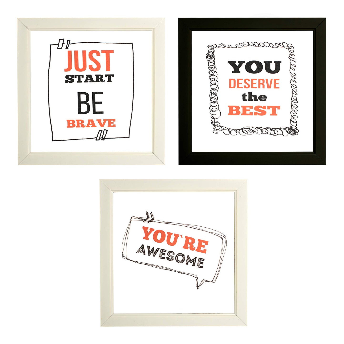 Indianara Framed Wall Hanging Motivational Quotes Art Prints 9.5 inch X 9.5 inch Without Glass-Multicolour