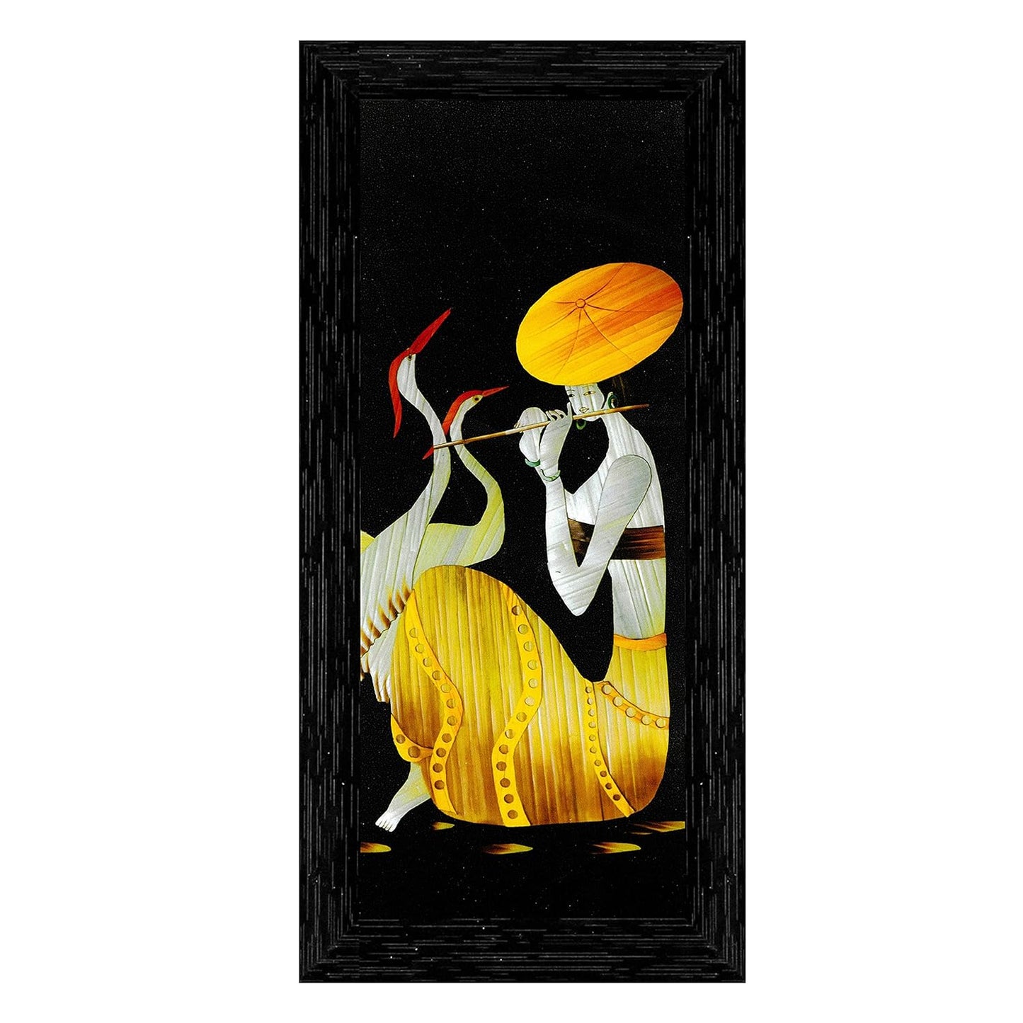 Indianara 3 Pc Set Of Still Art Paintings Without Glass (6 X 13, 10.2 X 13, 6 X 13 INCH, Black)