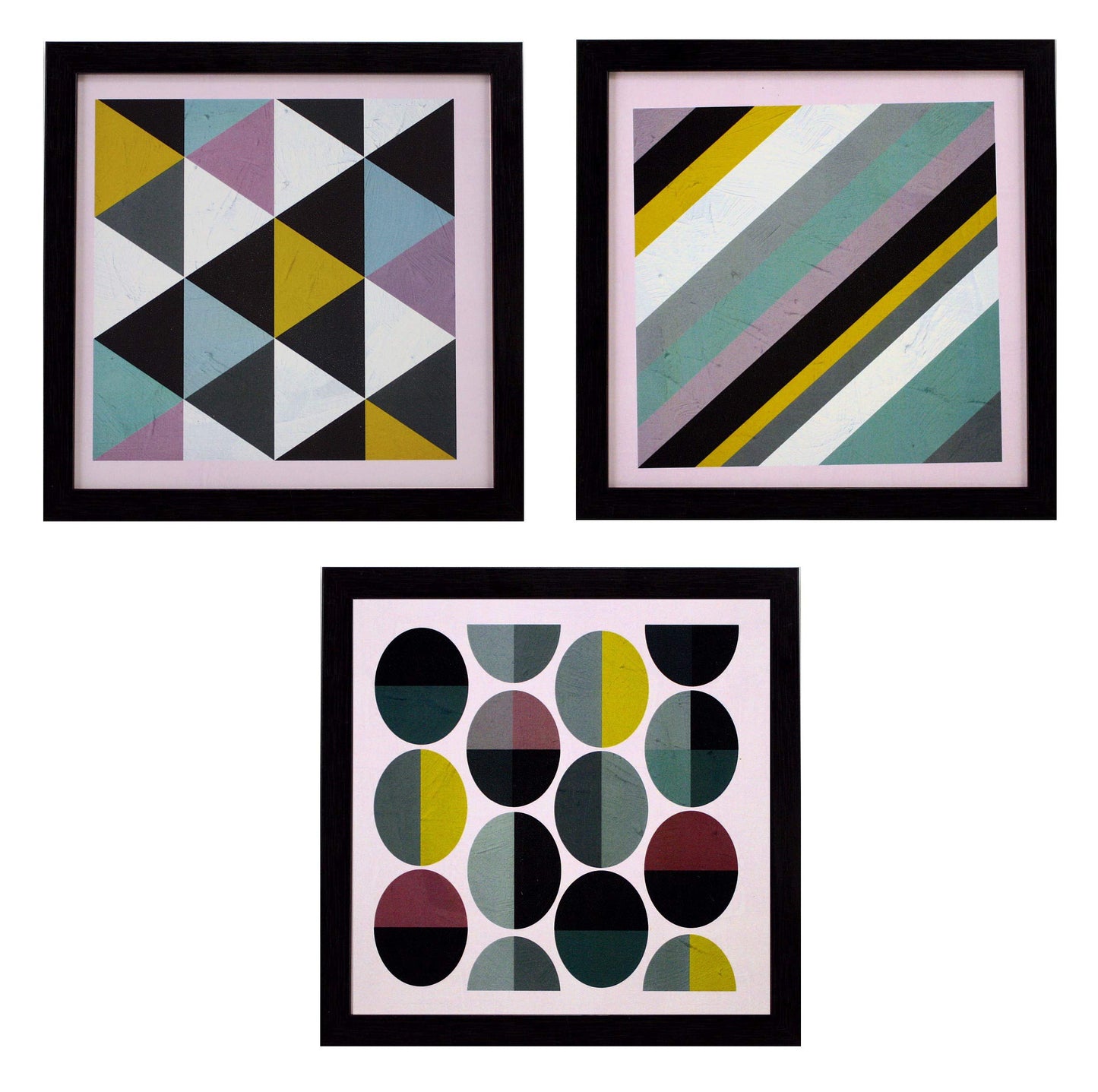 Indianara 3 Piece Set of Framed Wall Hanging Welcome Home Decor Art (1519) Prints 8.7 inch X 8.7 inch Without Glass (9.5 inch x 9.5 inch, Black)