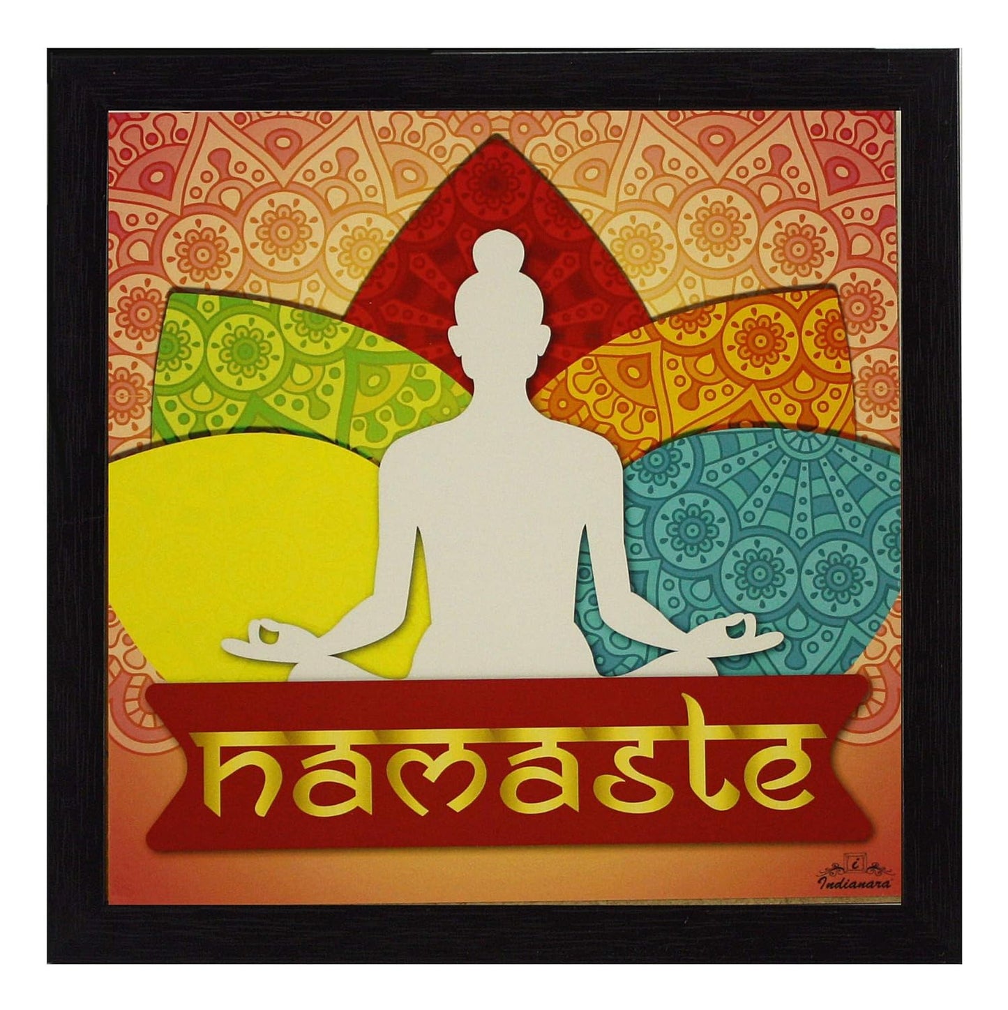 Indianara 3 Piece Set of Framed Wall Hanging Welcome Home Decor Art (1519) Prints 8.7 inch X 8.7 inch Without Glass (9.5 inch x 9.5 inch, Black)