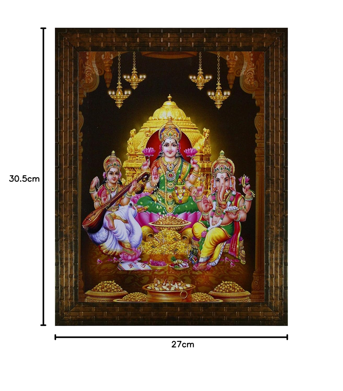 Indianara Religious Painting, Multicolour, Standard (Golden Brown 3)
