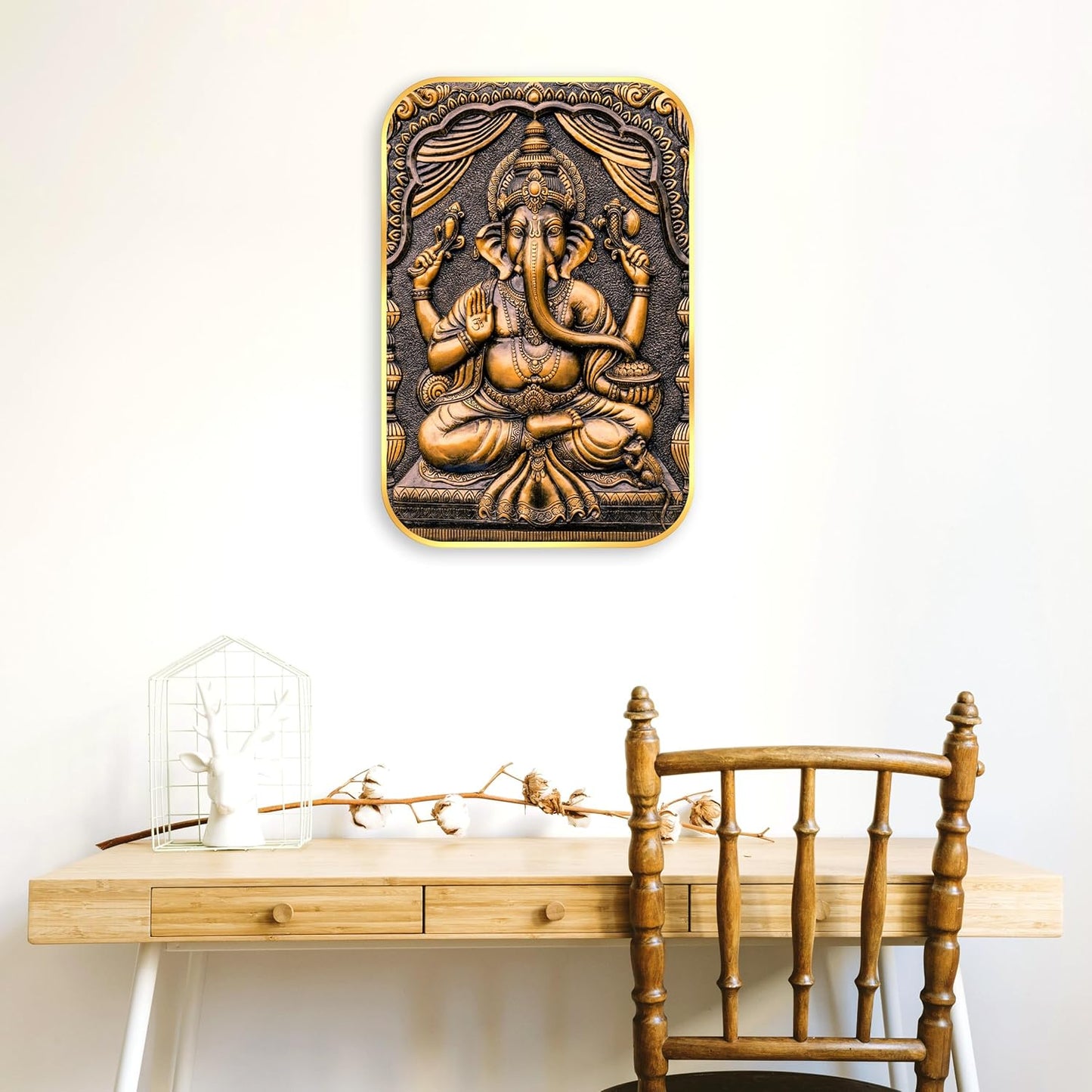 Indianara Lord Ganesha Painting With Frame 18 Inches X 12 Inches