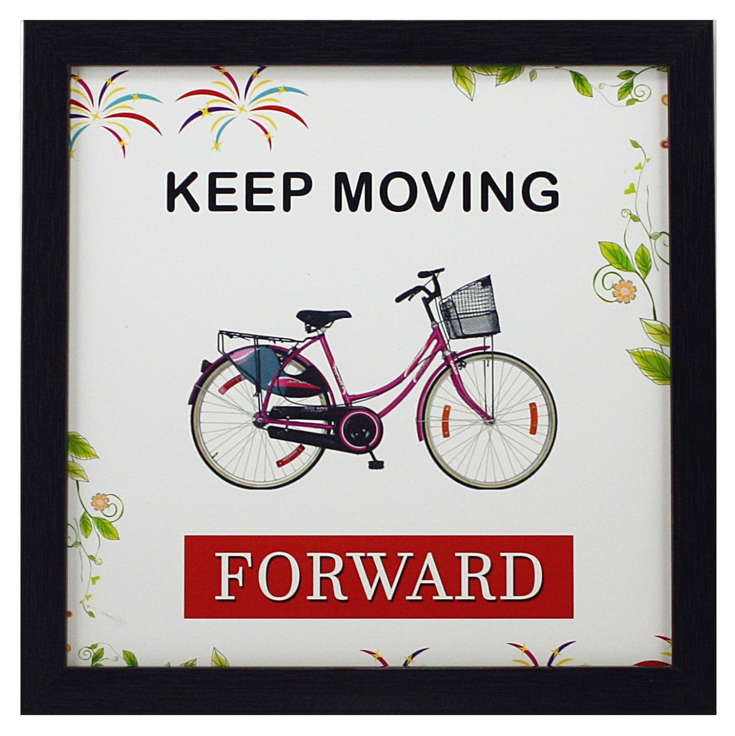 Indianara 4 Piece Set of Framed Wall Hanging Motivational Office Decor Art Prints (1194) 8.7 inch X 8.7 inch Without Glass-Multicolour