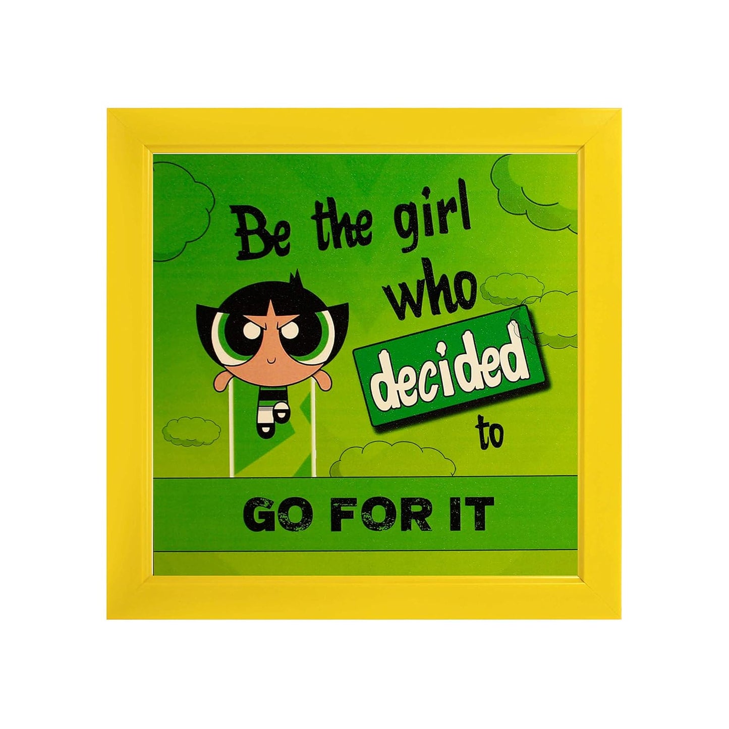 Indianara Set of 4 Girl Kids Motivational Quotes Paintings (2512) without glass 9.5 x 9.5 inch each