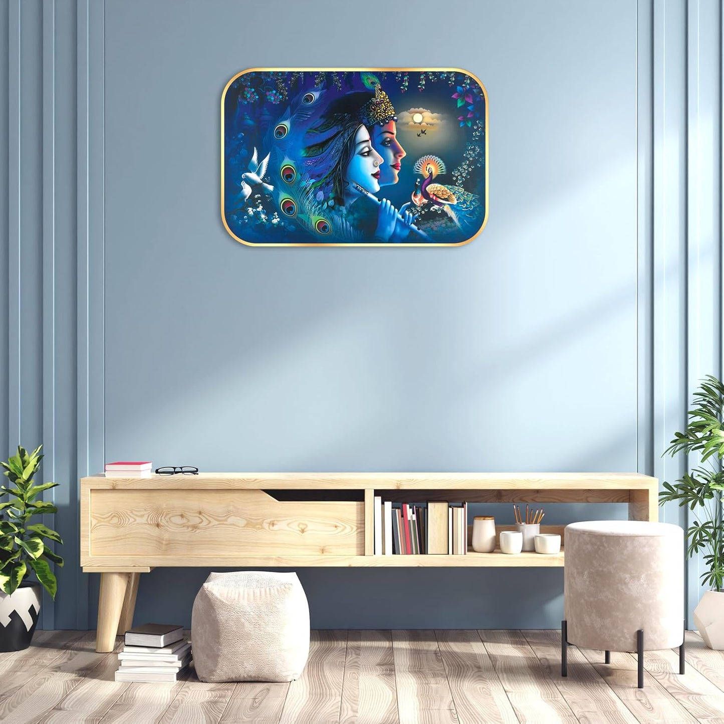 Indianara Radha Krishna Art Painting With Frame 18 Inches X 12 Inches