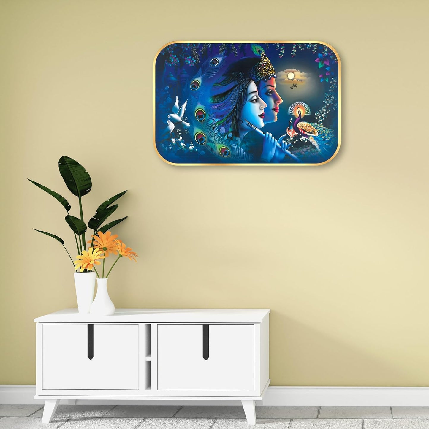Indianara Radha Krishna Art Painting With Frame 18 Inches X 12 Inches