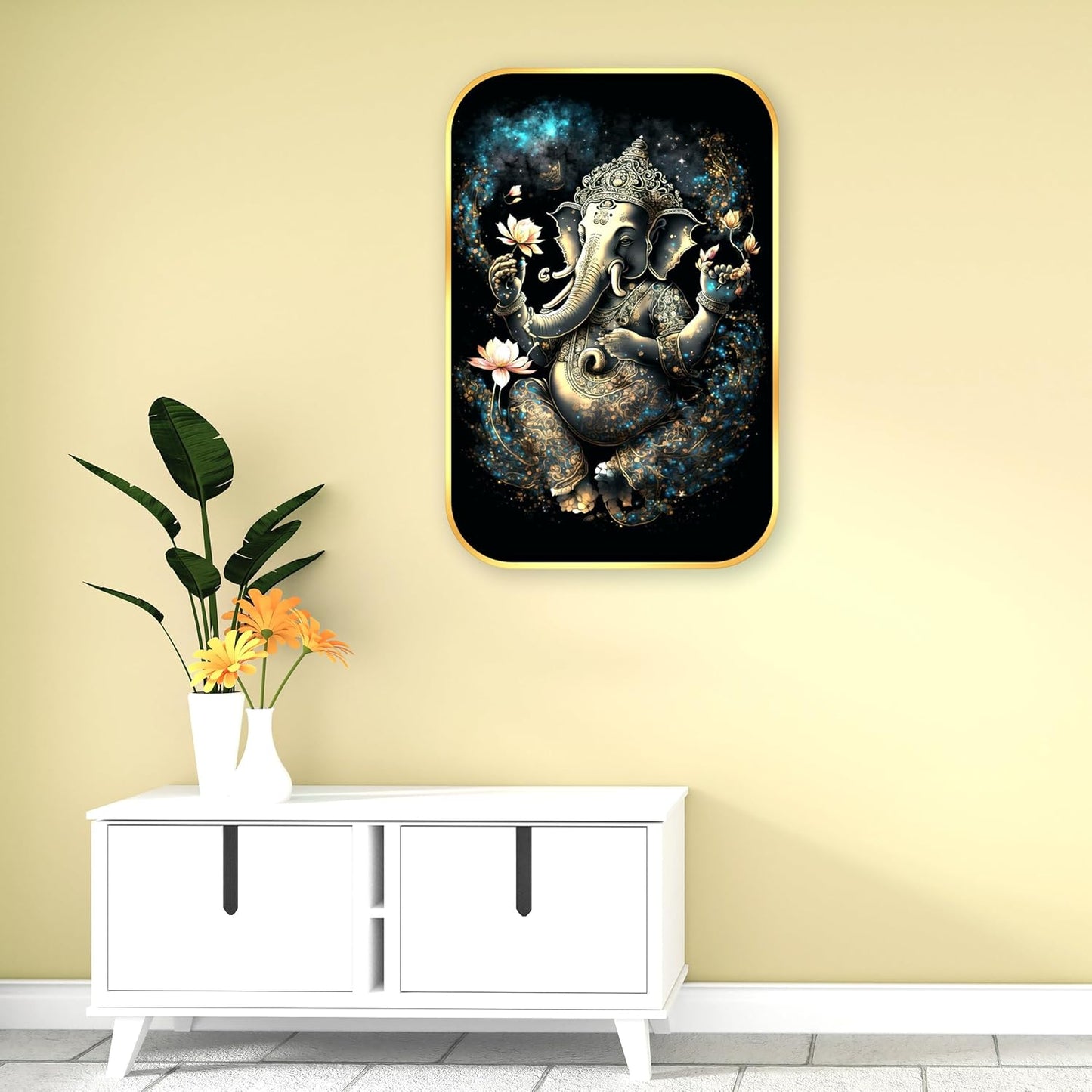 Indianara Modern Art Painting With Frame 18 Inches X 12 Inches (Style 5)