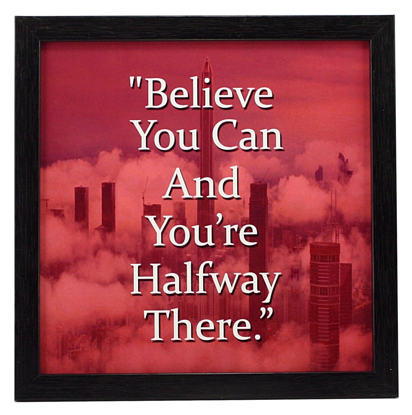 Indianara Framed Wall Hanging Motivational Quotes Art Prints 9.5 inch X 9.5 inch Without Glass-Multicolour