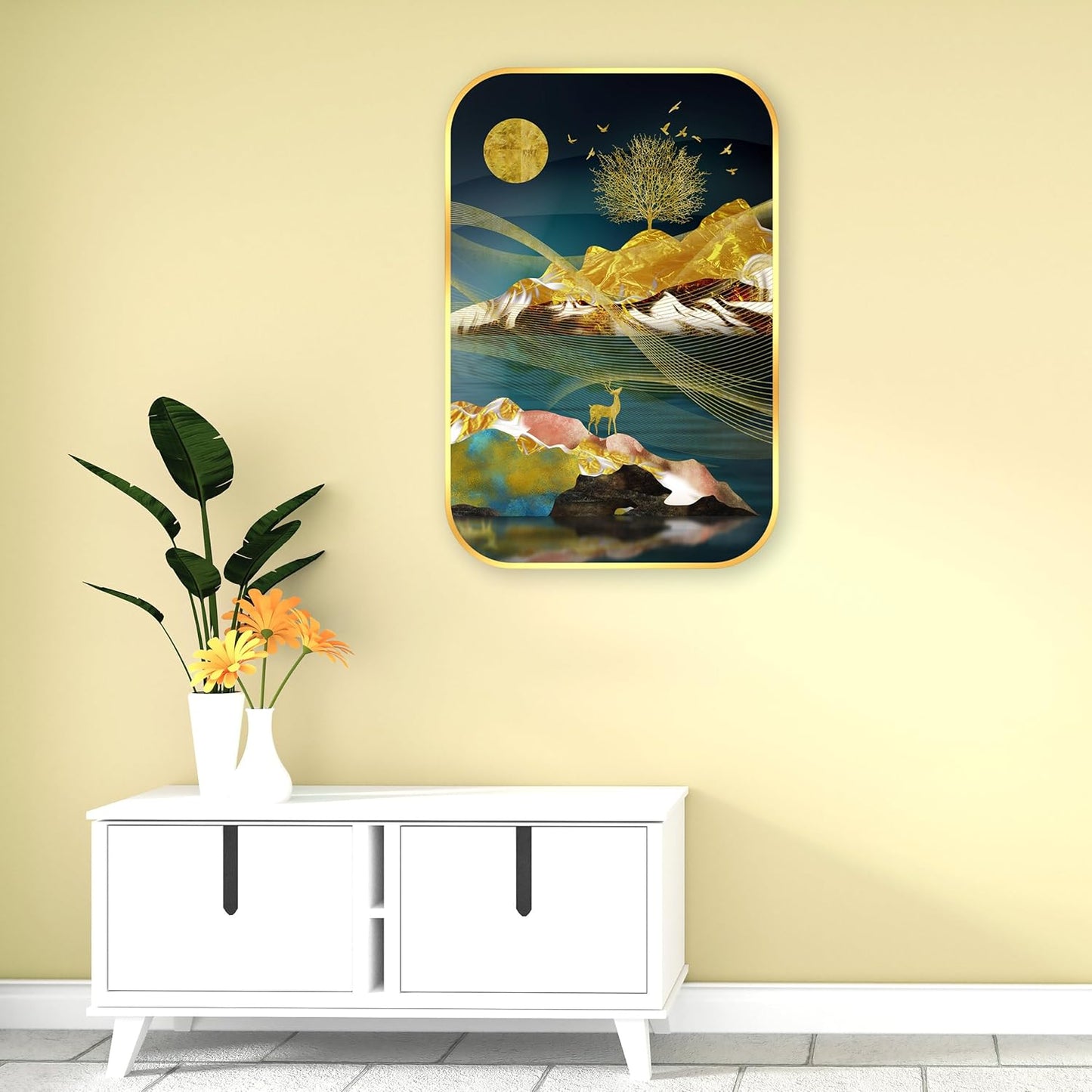 Indianara Modern Art Painting With Frame 18 Inches X 12 Inches