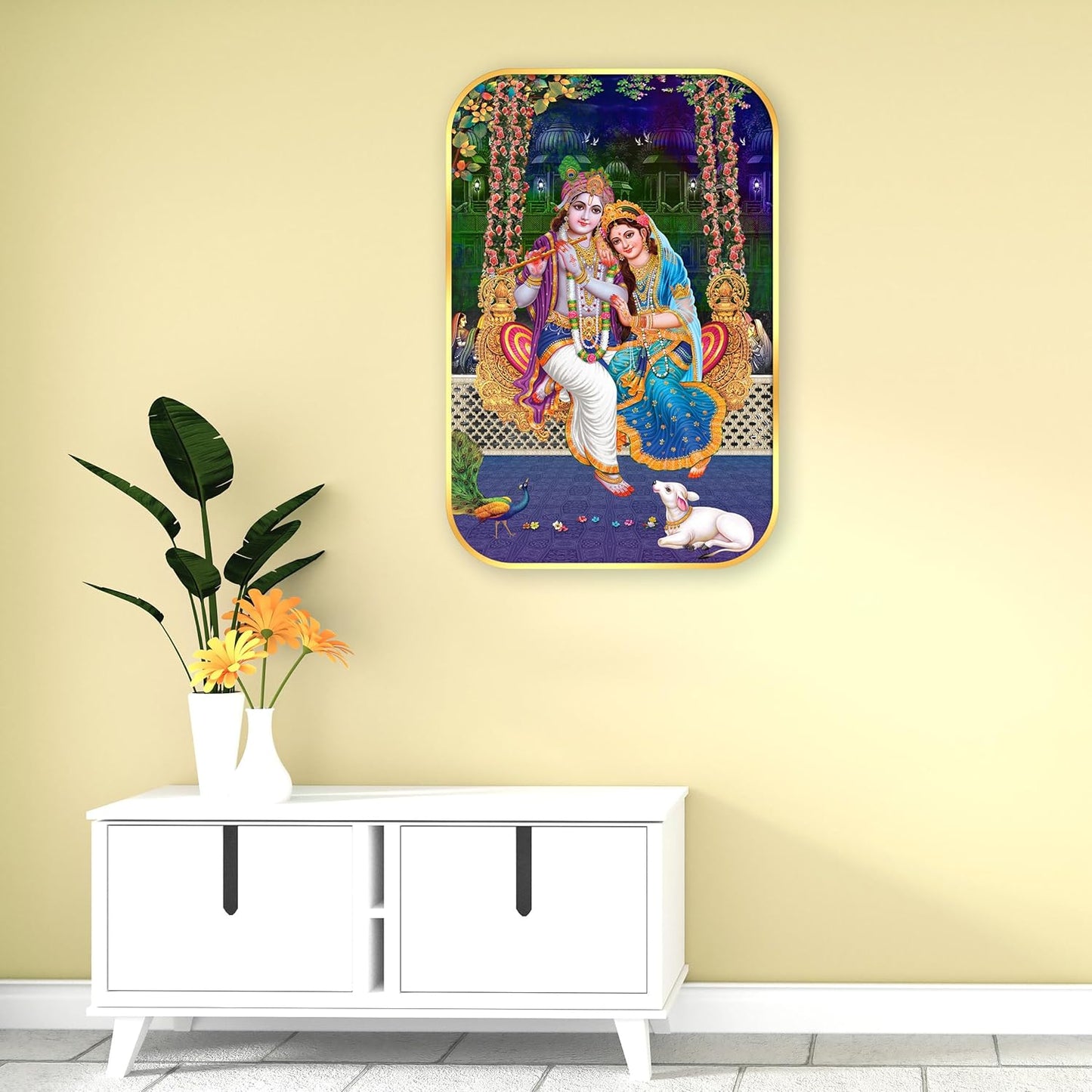 Indianara Radha Krishna Painting With Frame 18 Inches X 12 Inches