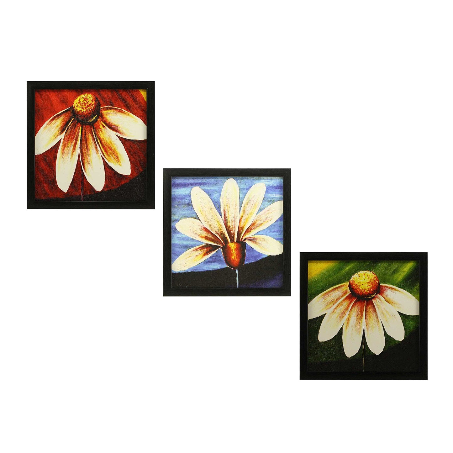 Indianara 3 Piece Set of Framed Wall Hanging Welcome Home Decor Art (1519) Prints 8.7 inch X 8.7 inch Without Glass (9.5 inch x 9.5 inch, Black)