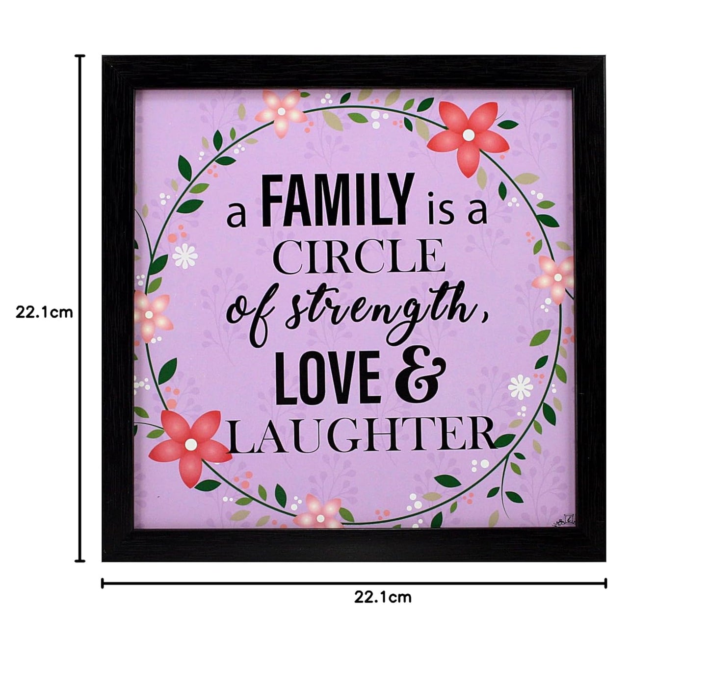 Indianara 4 Piece Set of Framed Wall Hanging Family Quote Decor(1189) Art Prints 8.7 inch X 8.7 inch Without Glass-Multicolour