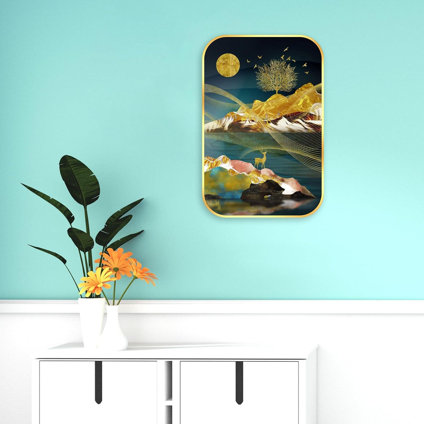 Indianara Modern Art Painting With Frame 18 Inches X 12 Inches