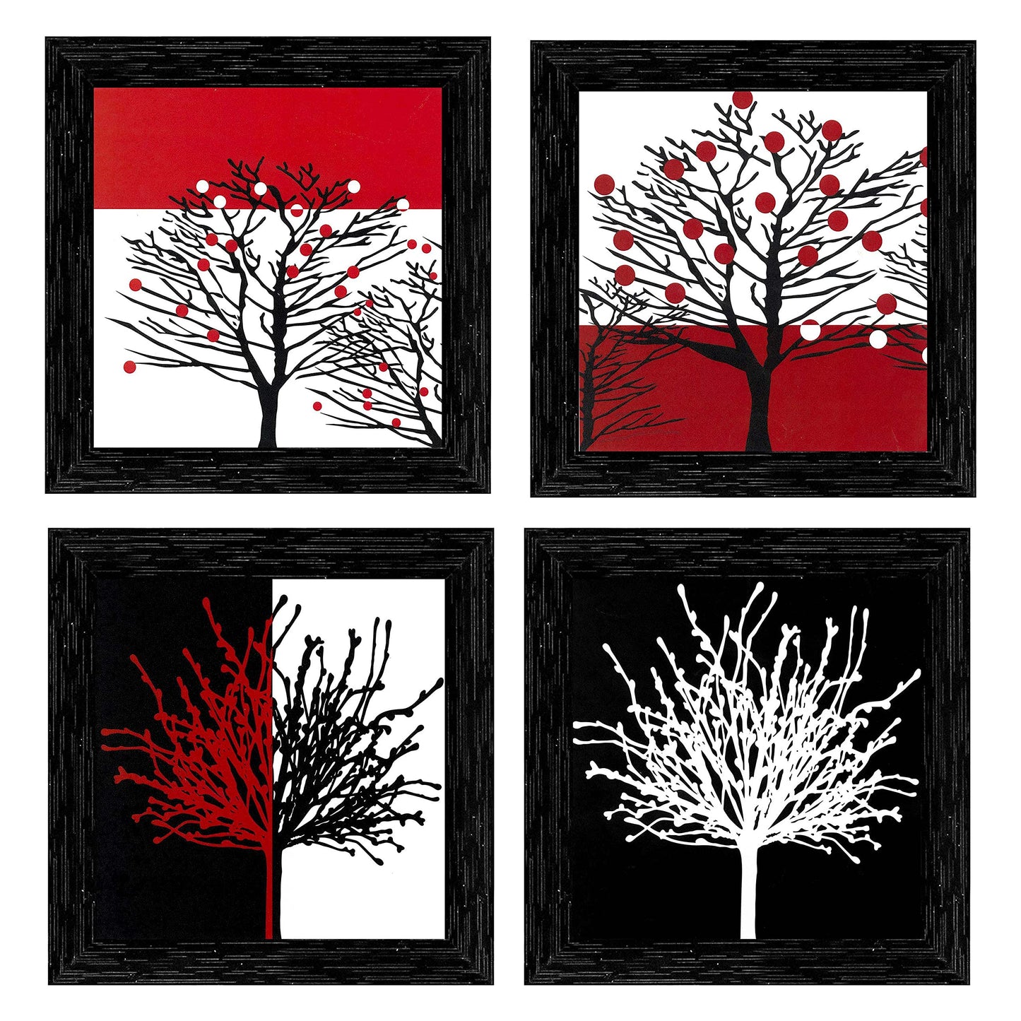 Indianara 4 Piece Set of Framed Wall Hanging Family Quote Decor(1189) Art Prints 8.7 inch X 8.7 inch Without Glass-Multicolour