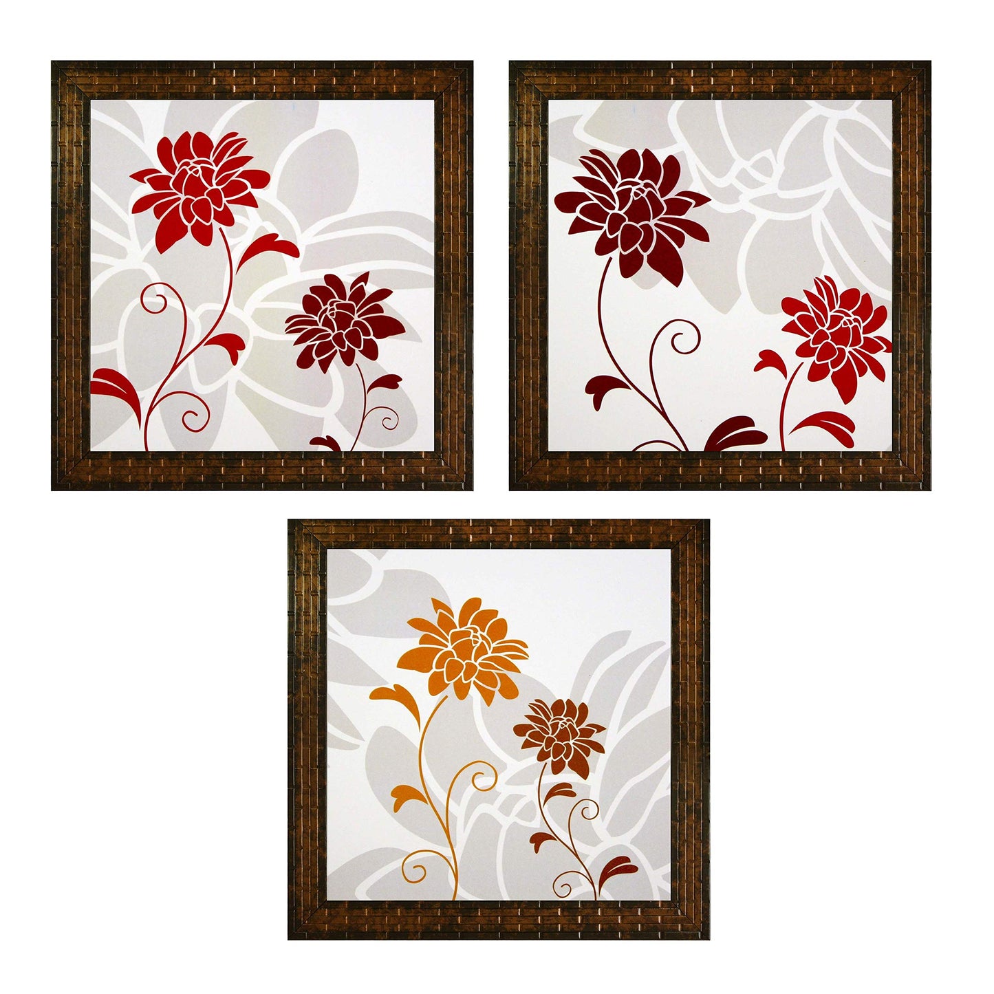 Indianara 3 Piece Set of Framed Wall Hanging Decor Modern Art(1066) Prints 8.7 Inch X 8.7 Inch Without Glass-Multicolour